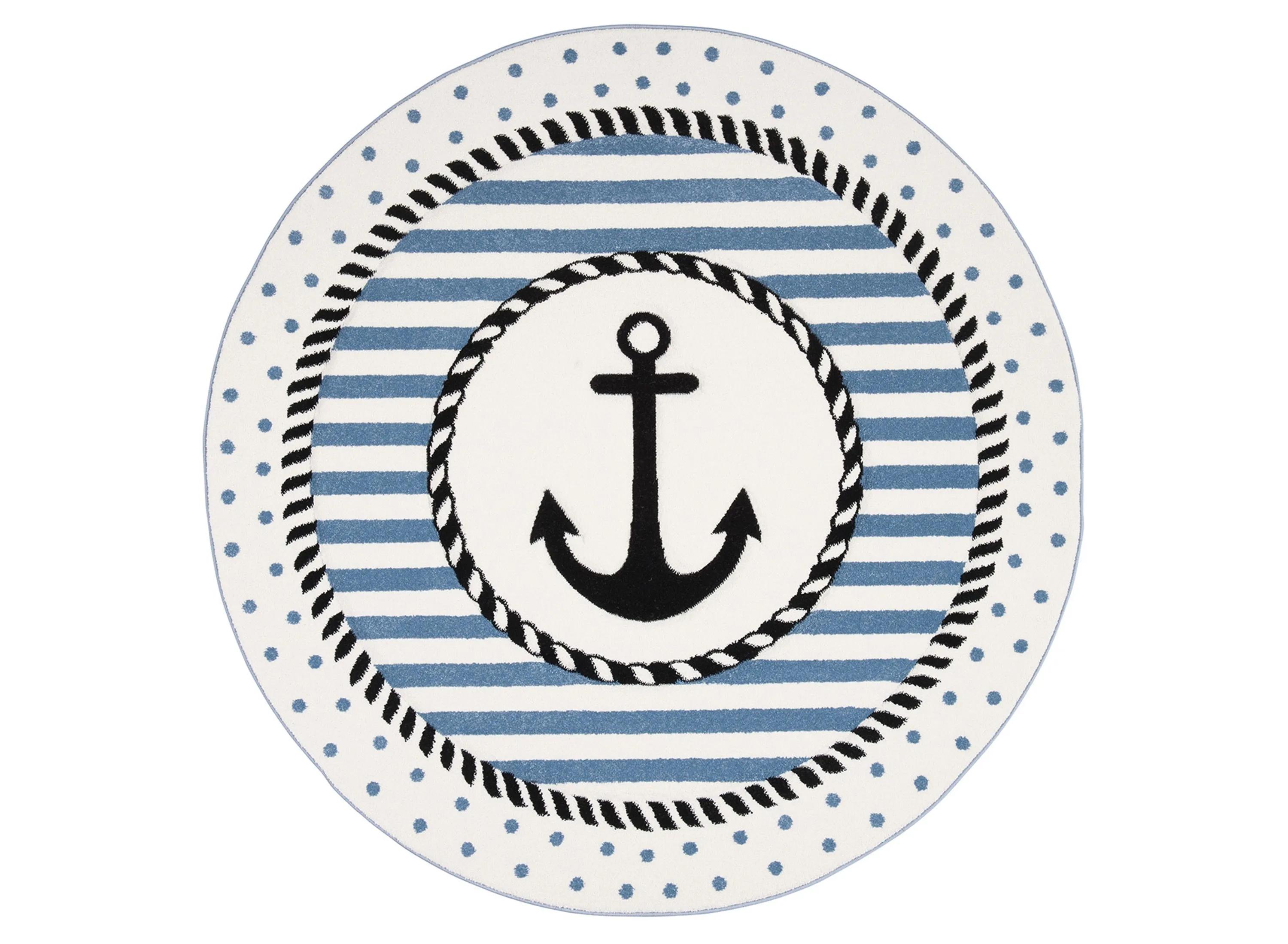 Carousel Anchor Kids Area Rug Round