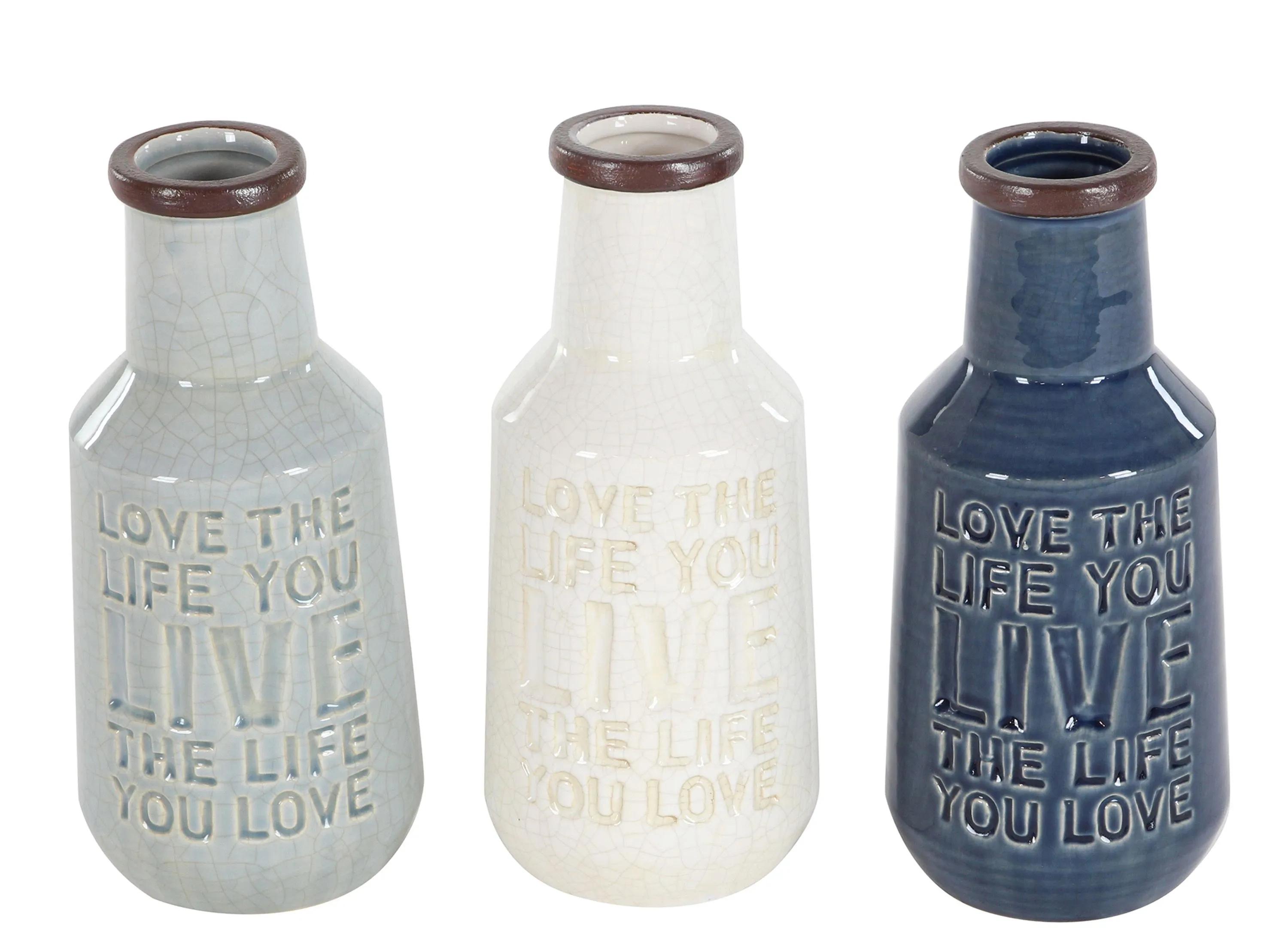 Ivy Collection Oromo Vase Set of 3