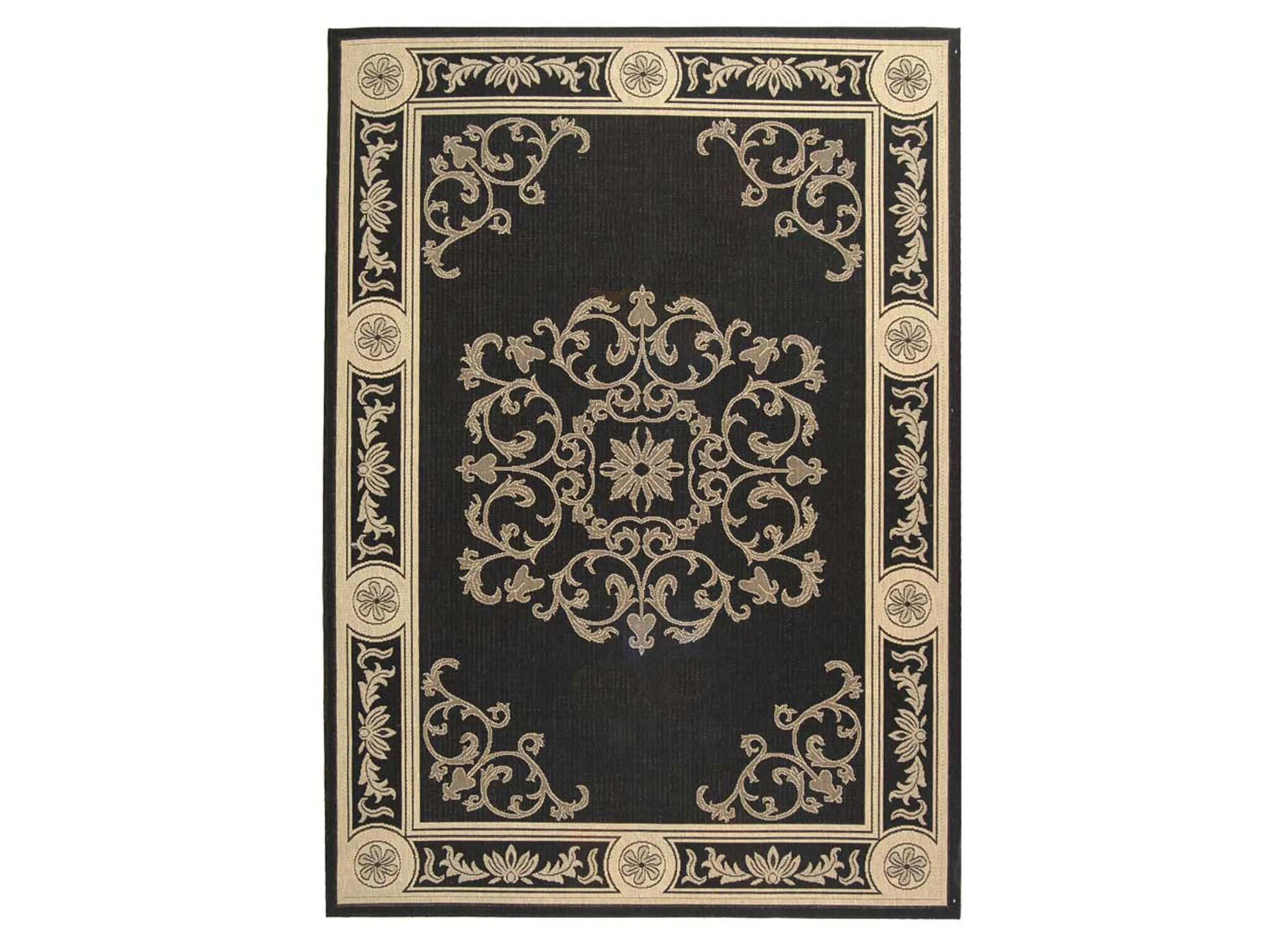Courtyard Bordered Indoor/Outdoor Area Rug
