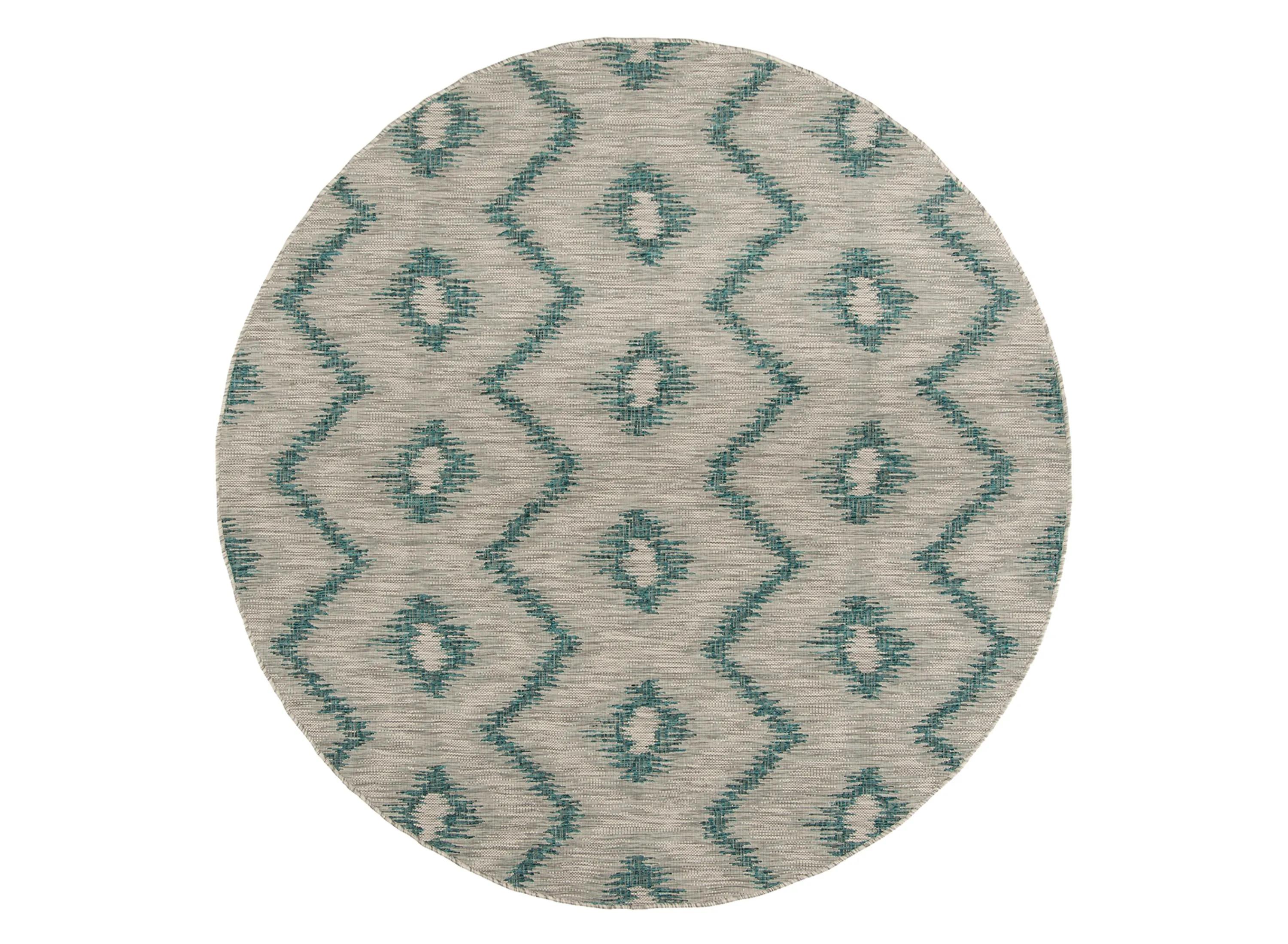 Courtyard Chevron Indoor/Outdoor Area Rug Round