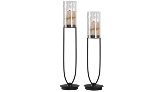 Durga Iron Work Candleholders: Set of 2