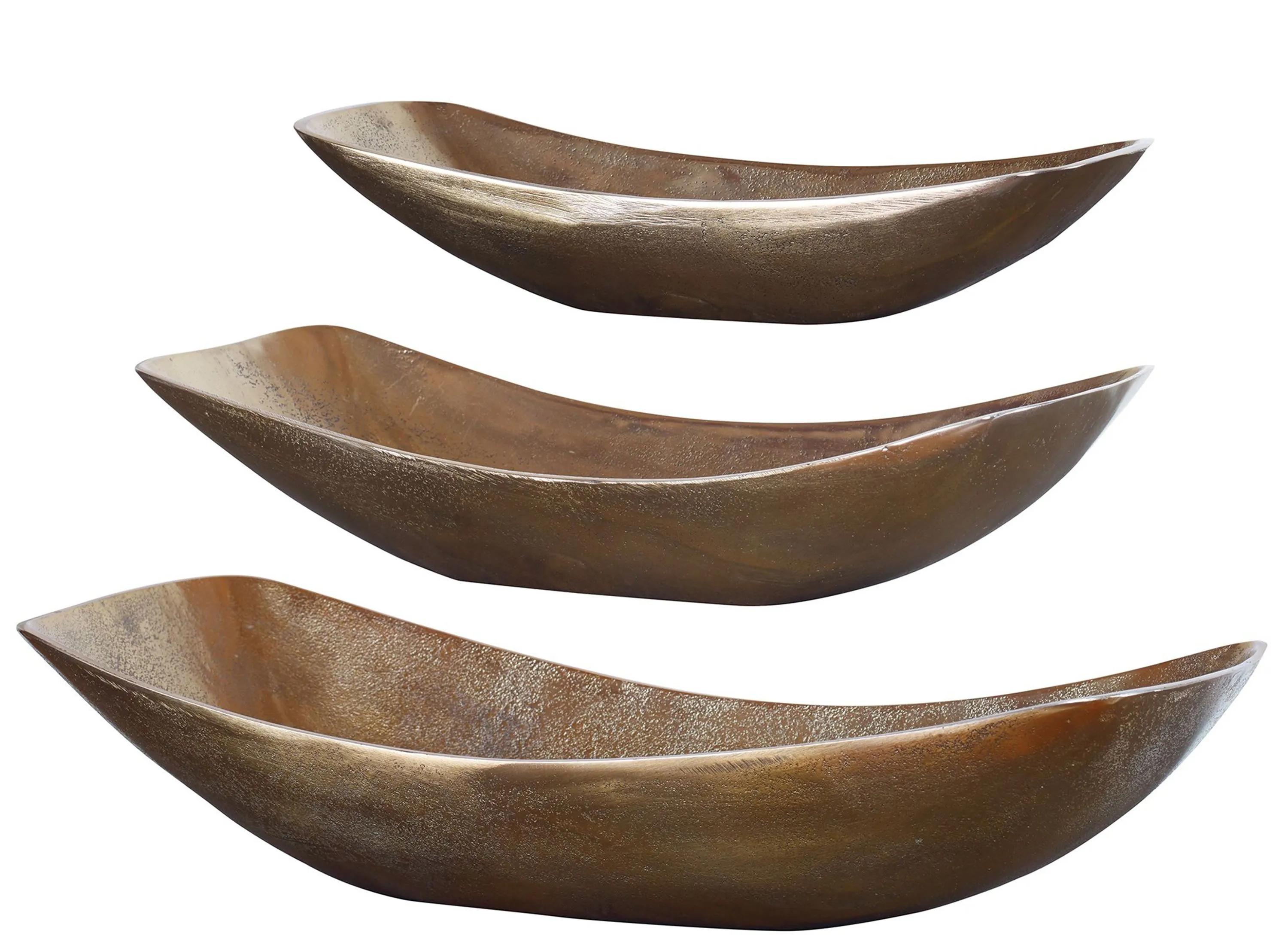 Anas Antique Brass Bowls: Set of 3
