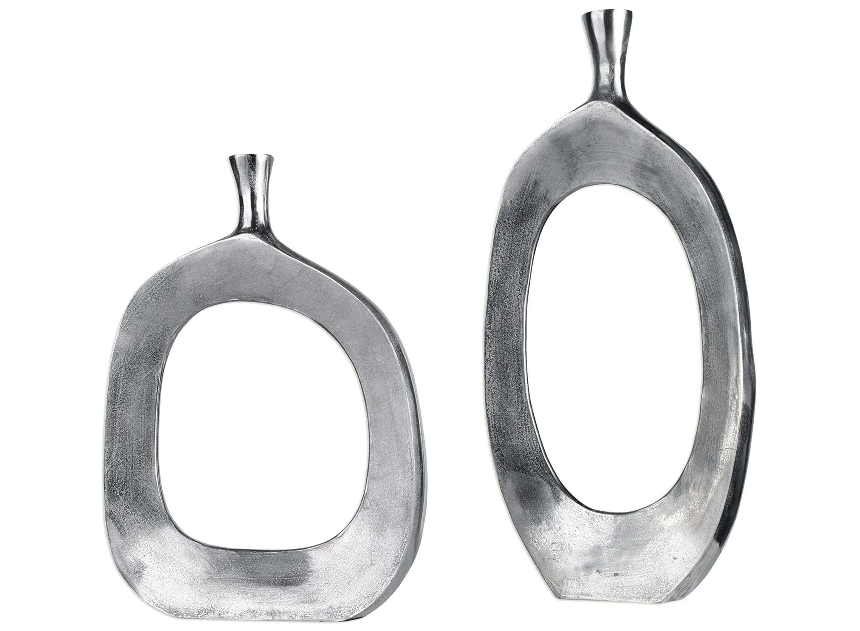 Cierra Aluminum Vases: Set of 2