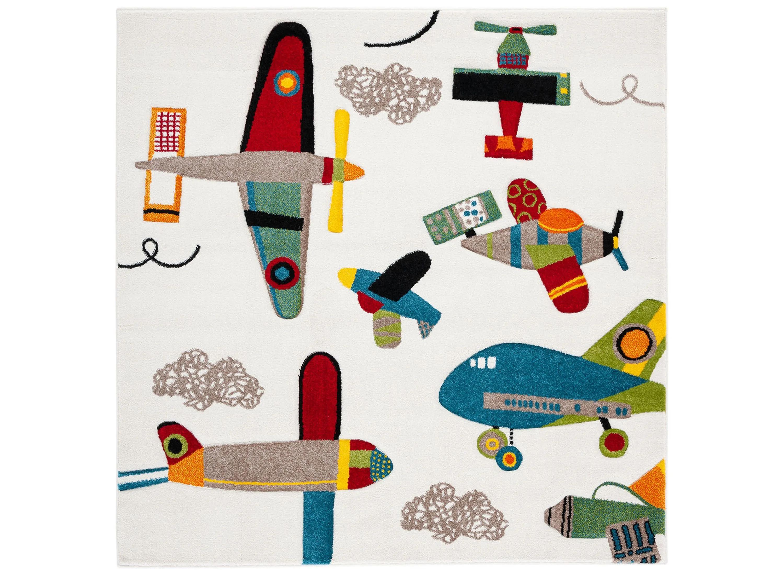 176167260 Carousel Planes Kids Area Rug sku 176167260