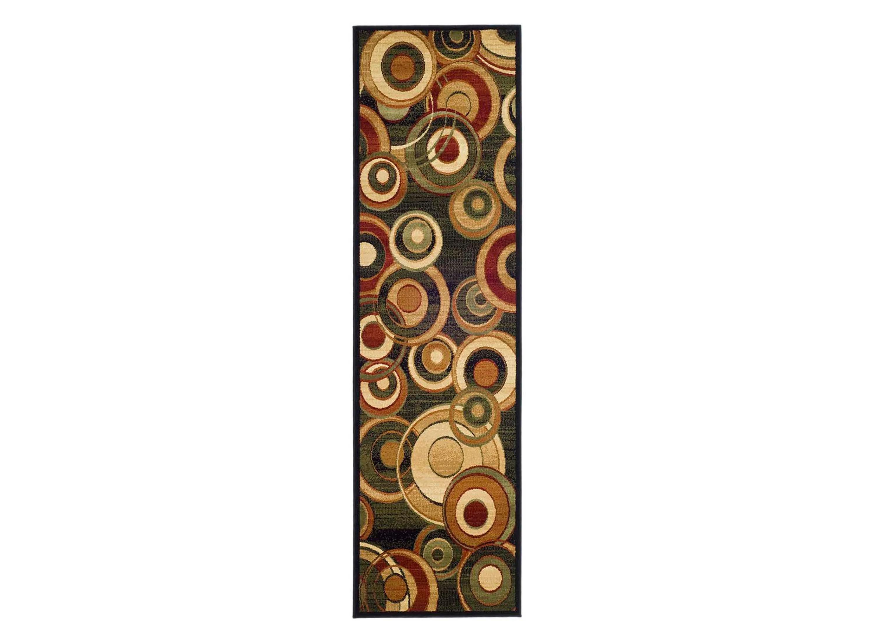 Lyndhurst 2'3" x 8' Modern Circles Power Loomed Rug