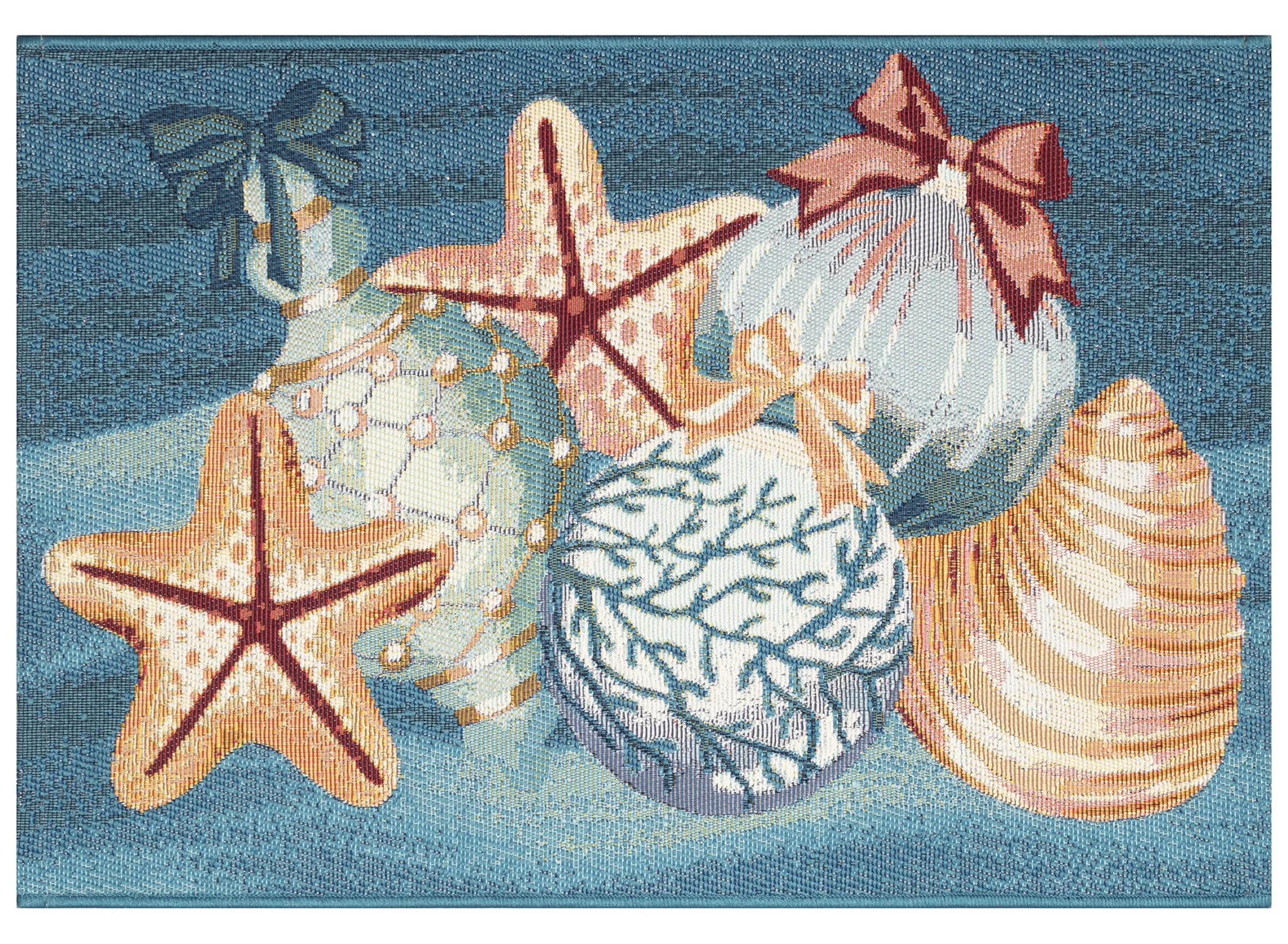 Liora Manne' Esencia Sea Gem Ornaments 2'x2'10" Area Rug - Ocean