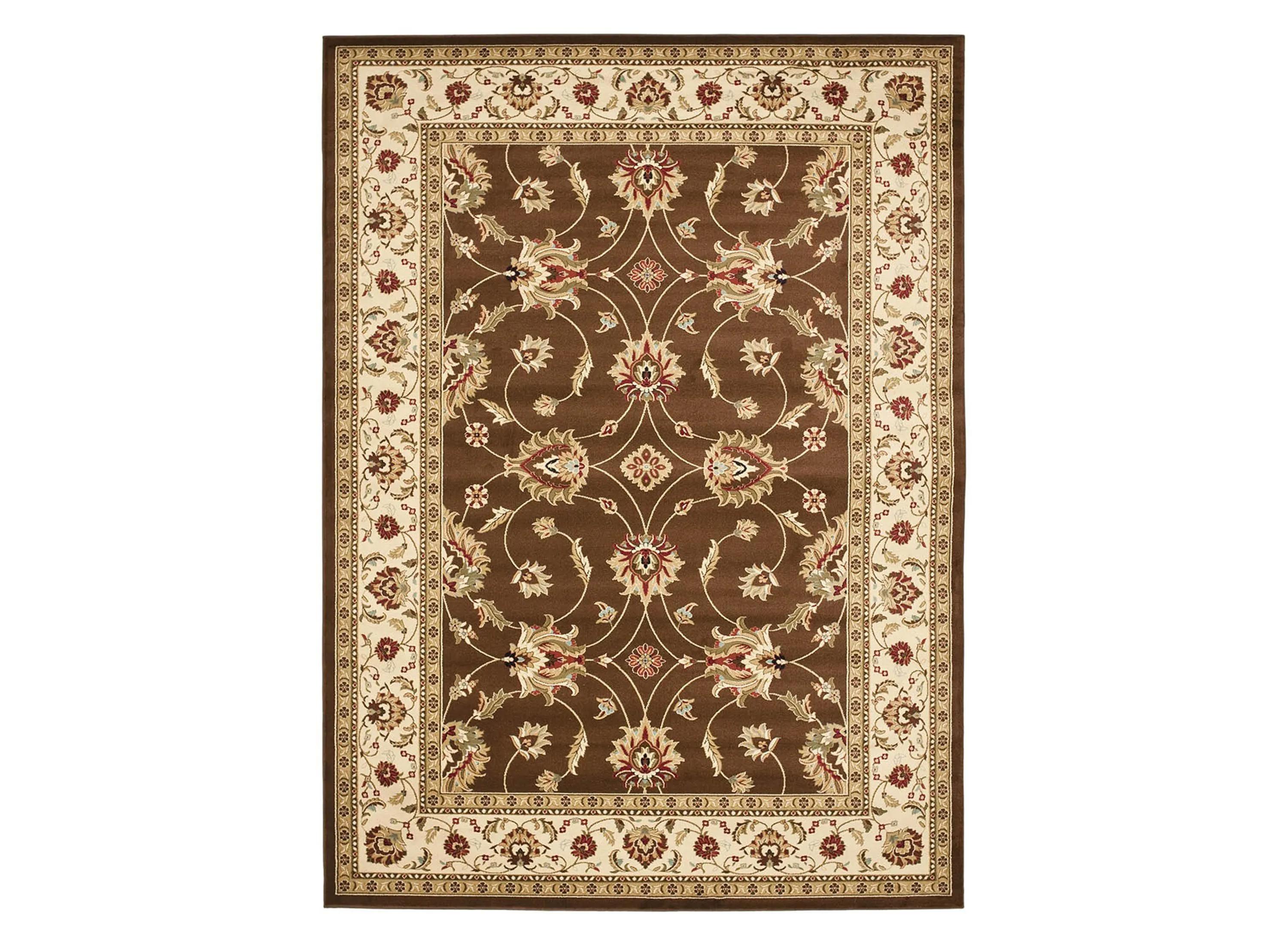 Lyndhurst Machine Made Area rug, Brown / Ivory Traditional Style Easy Care