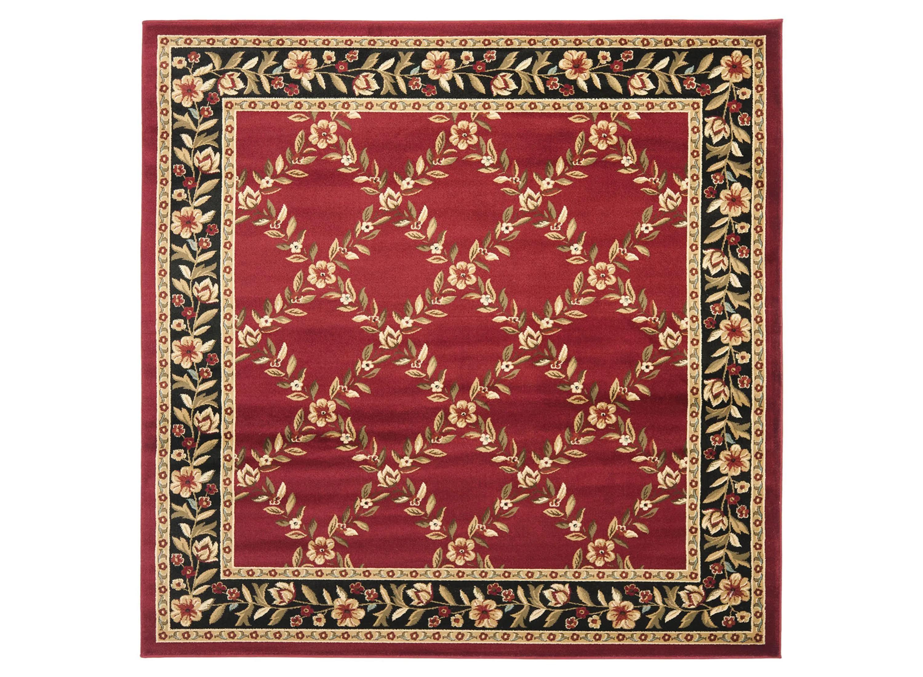 Lyndhurst Open Floral Power Loomed 6'7" X 6'7"Square Rug
