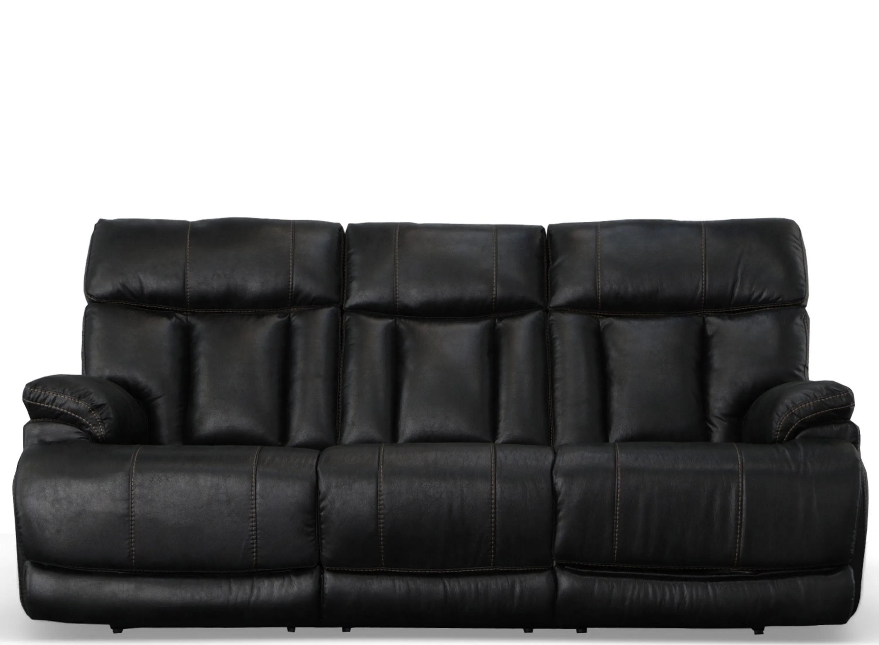 Clive Leather Power Reclining Sofa with Power Headrest and Lumbar