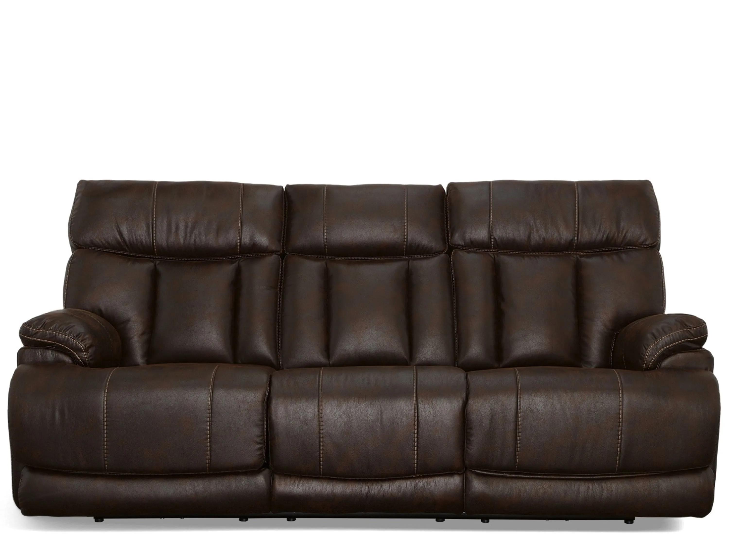 Clive Leather Power Reclining Sofa with Power Headrest and Lumbar