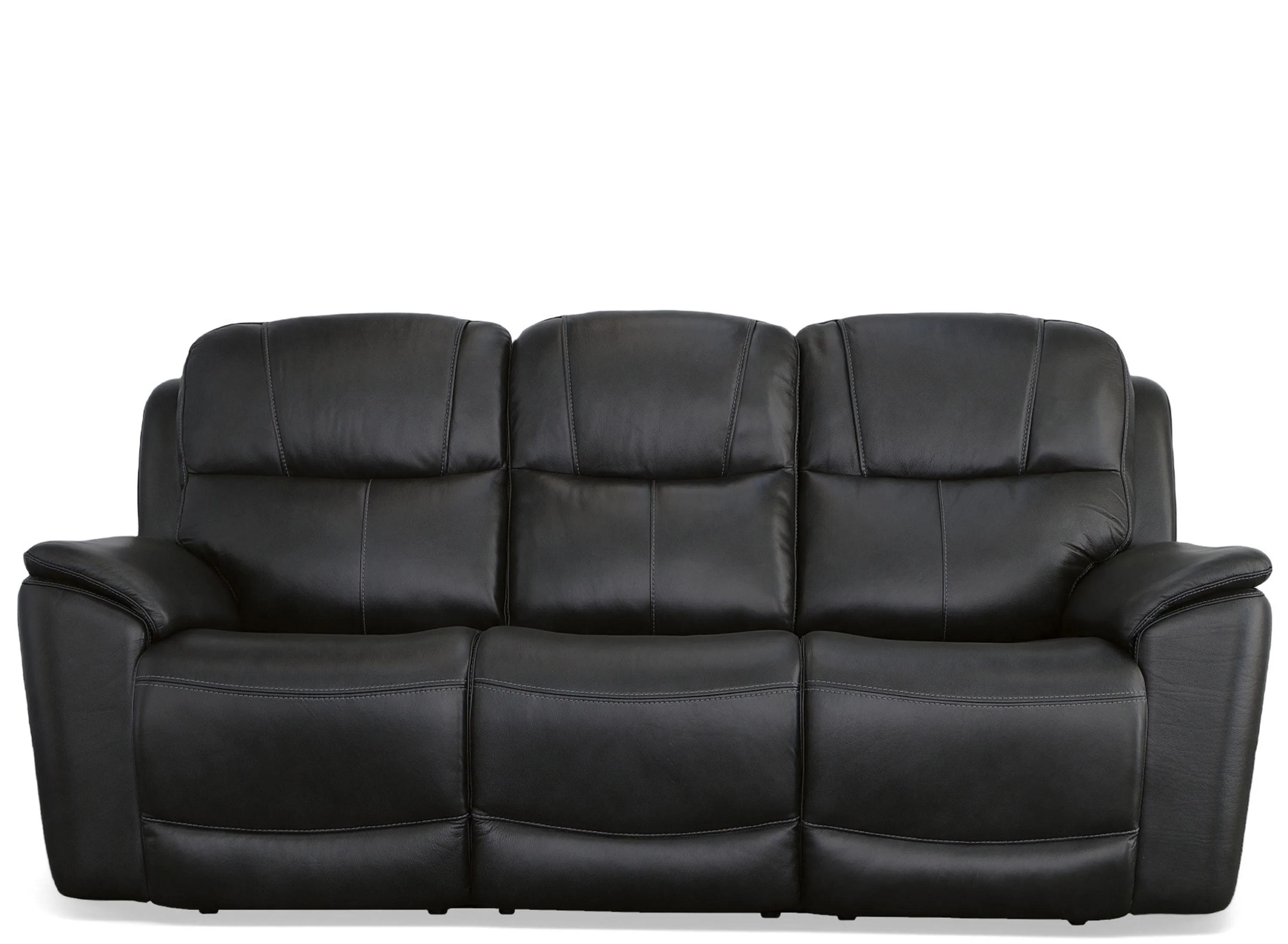 Crew Leather Power Reclining Sofa with Power Headrest and Lumbar