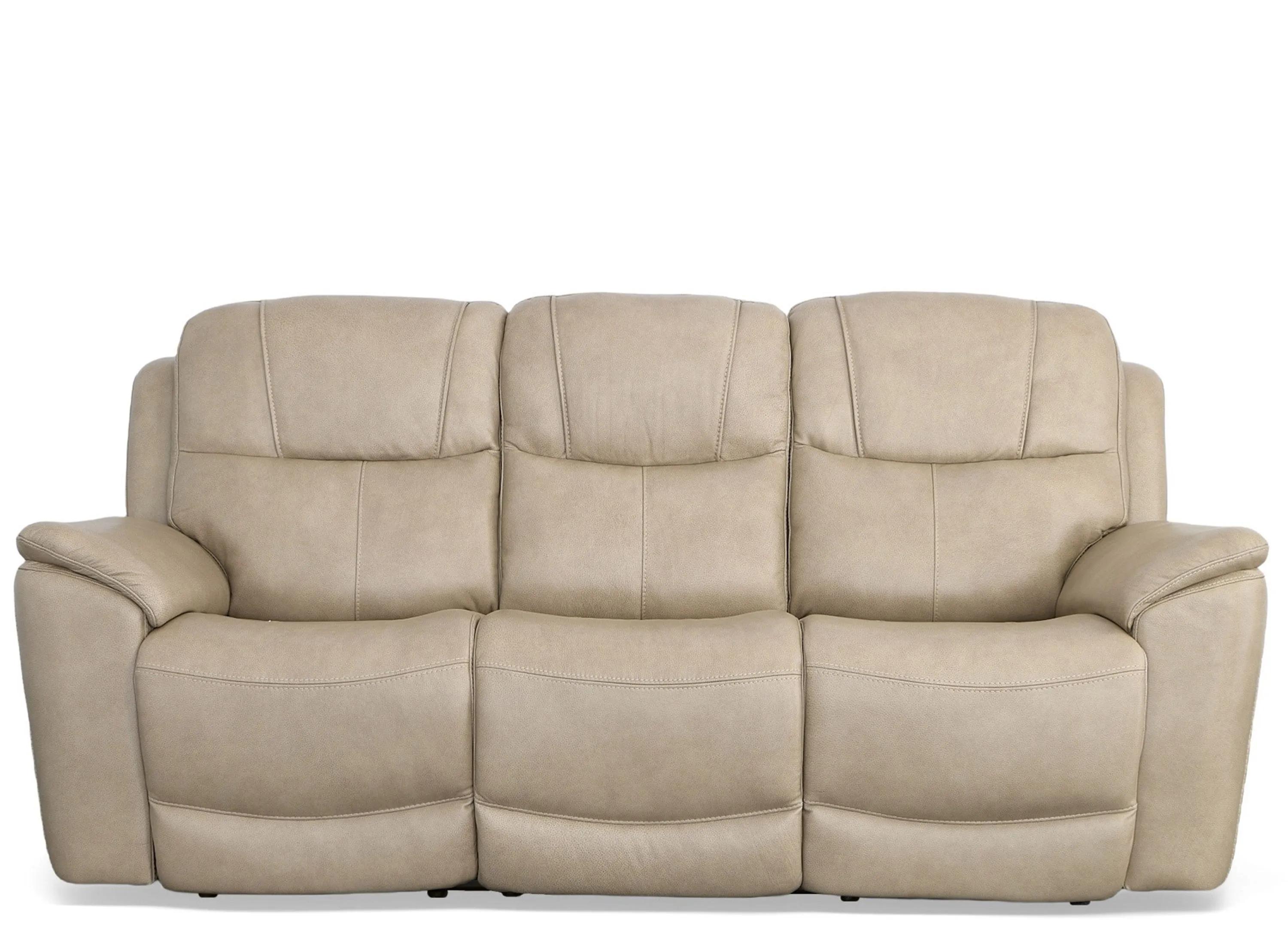 Crew Leather Power Reclining Sofa with Power Headrest and Lumbar