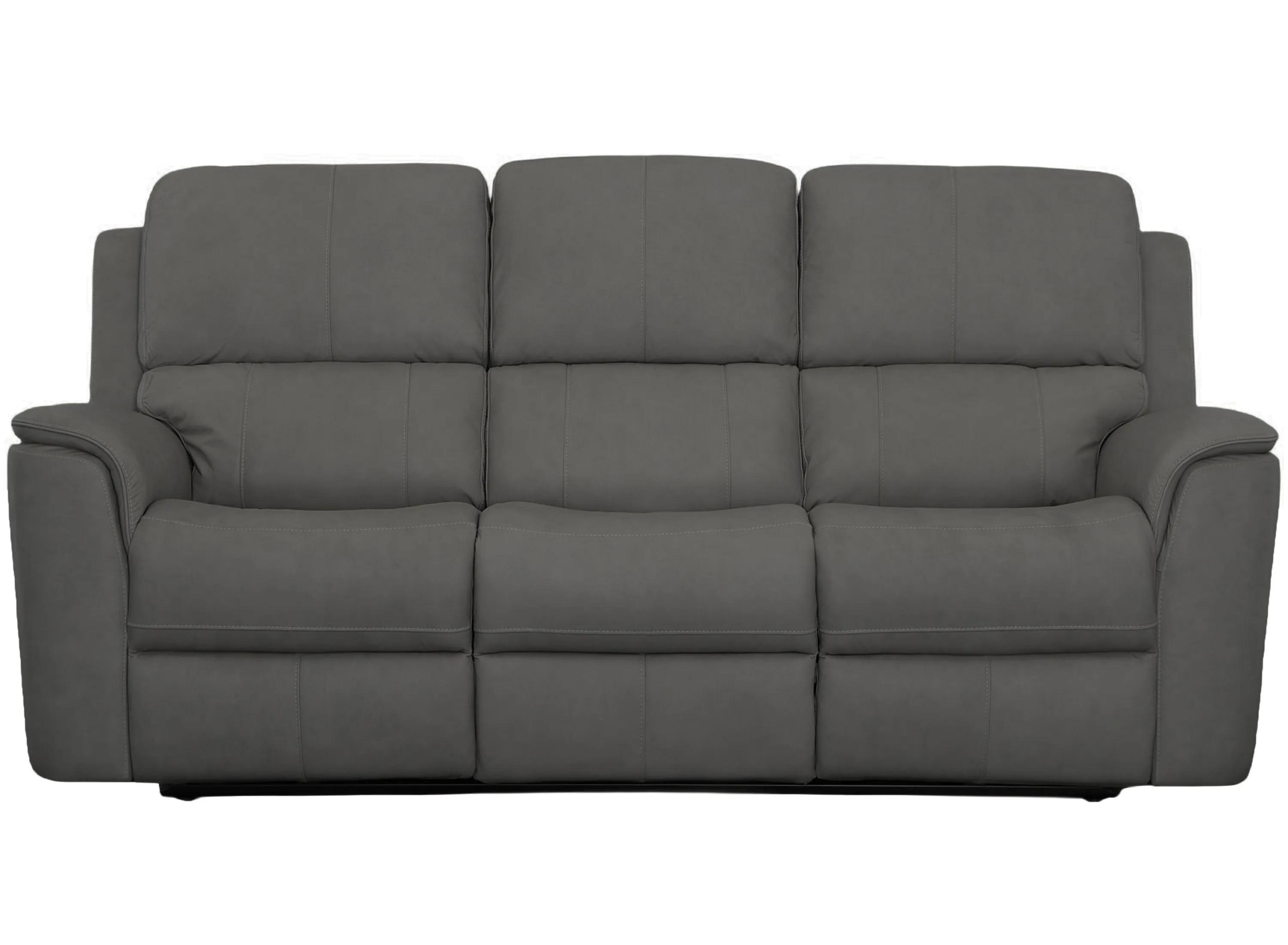 Henrick Triple Power Leather Sofa w/ Drop Down Table