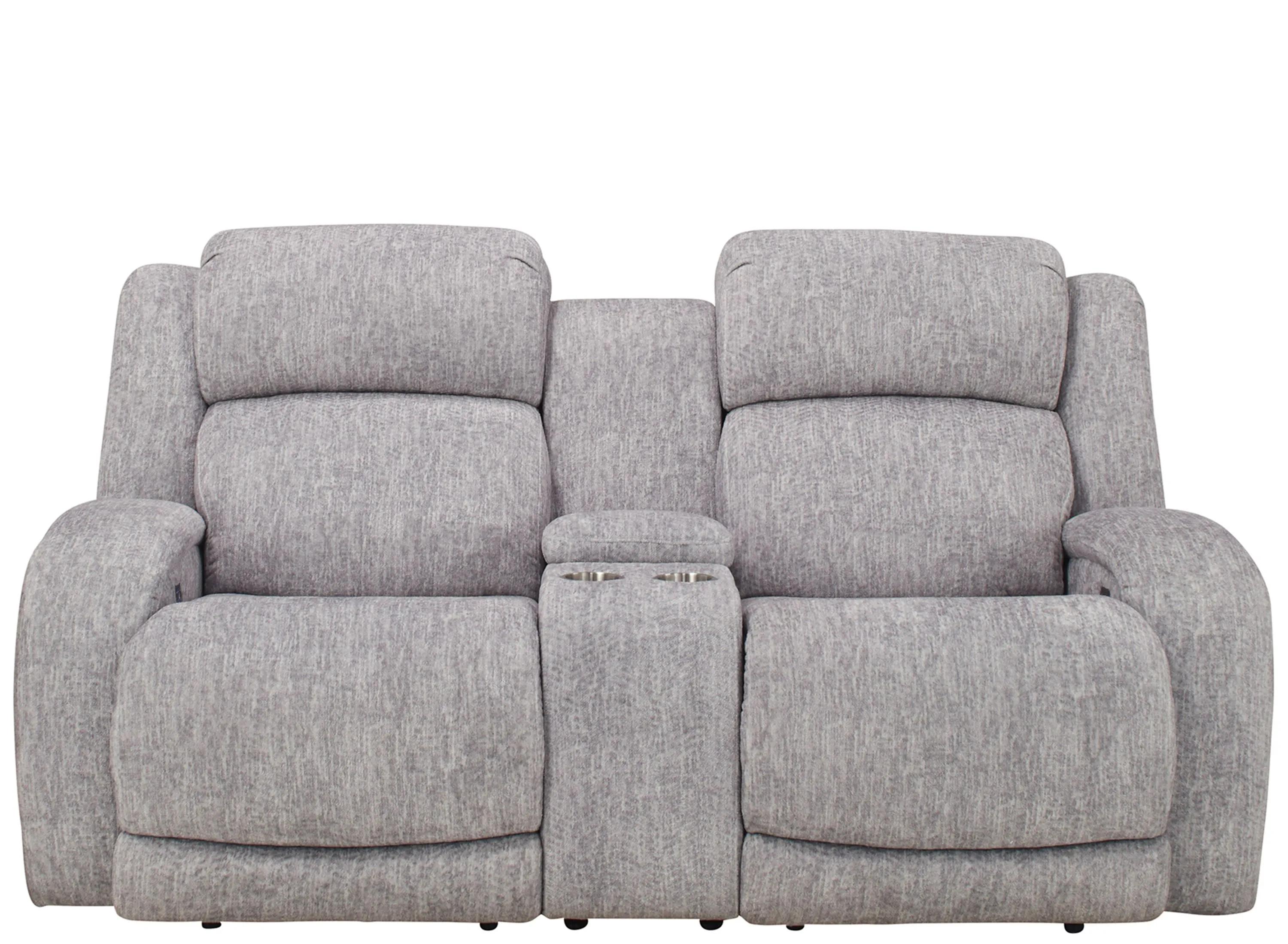 Zane Power Console Loveseat w/ Power Headrest and Power Lumbar