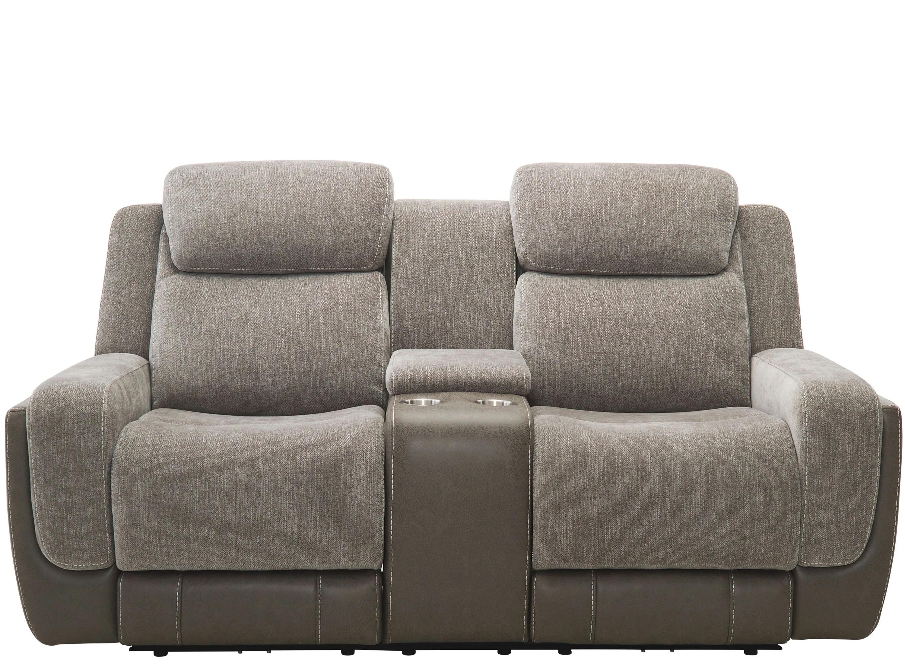 Novah Zero Gravity Power Console Loveseat w/ Power Headrest