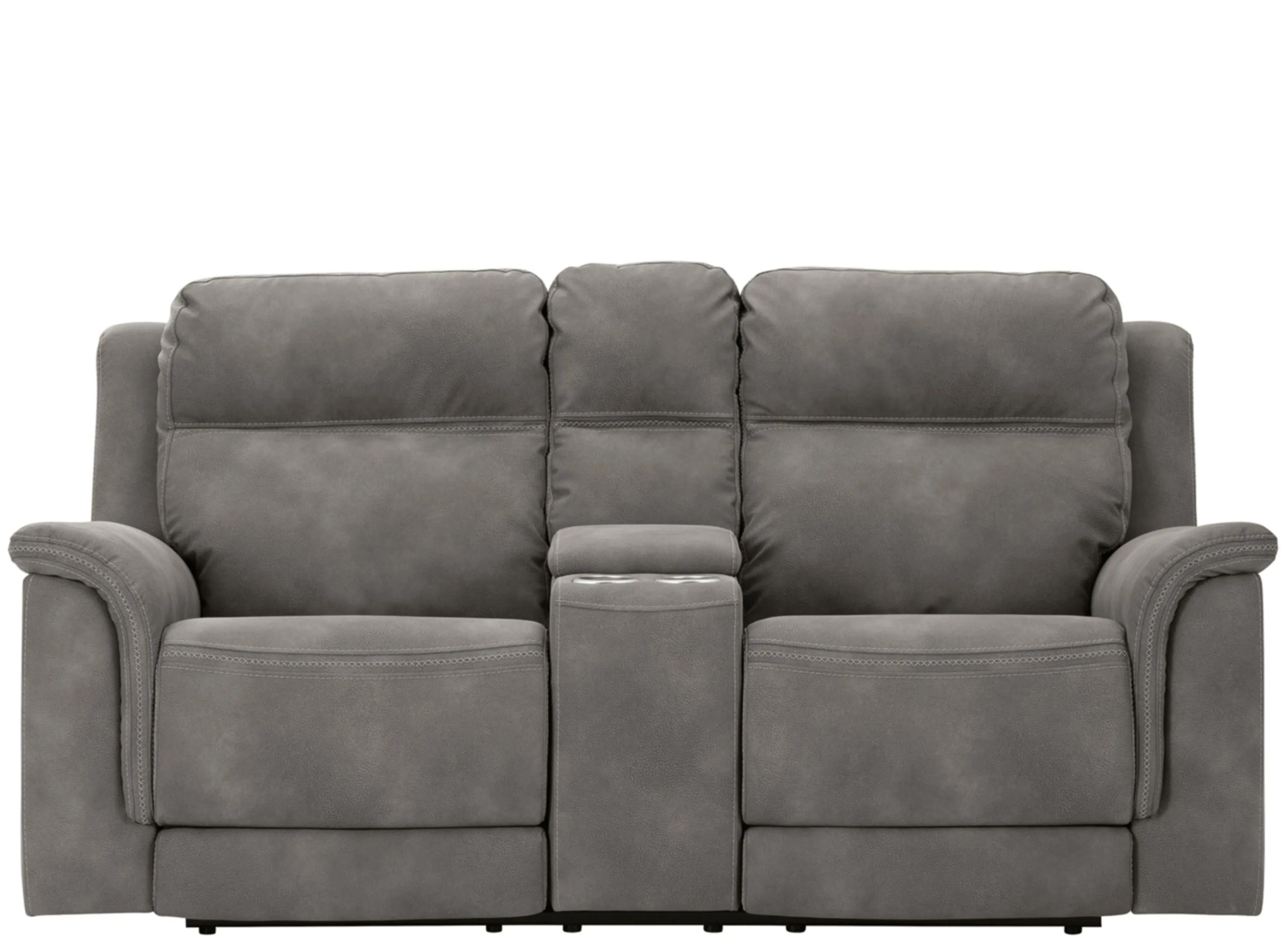 Durapella Power Reclining Console Loveseat