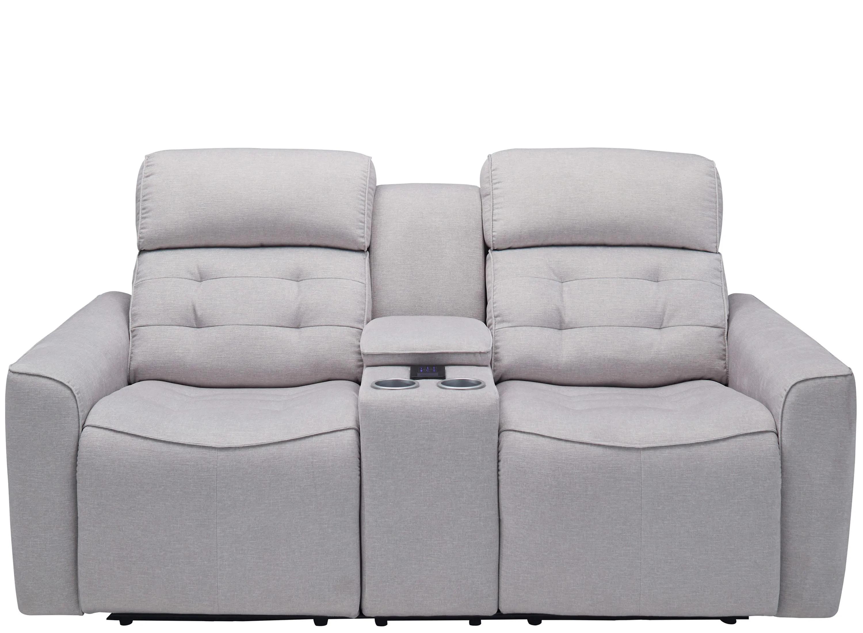 Hanlin Power Console Loveseat w/ Power Headrest, Lumbar, Heat and Massage