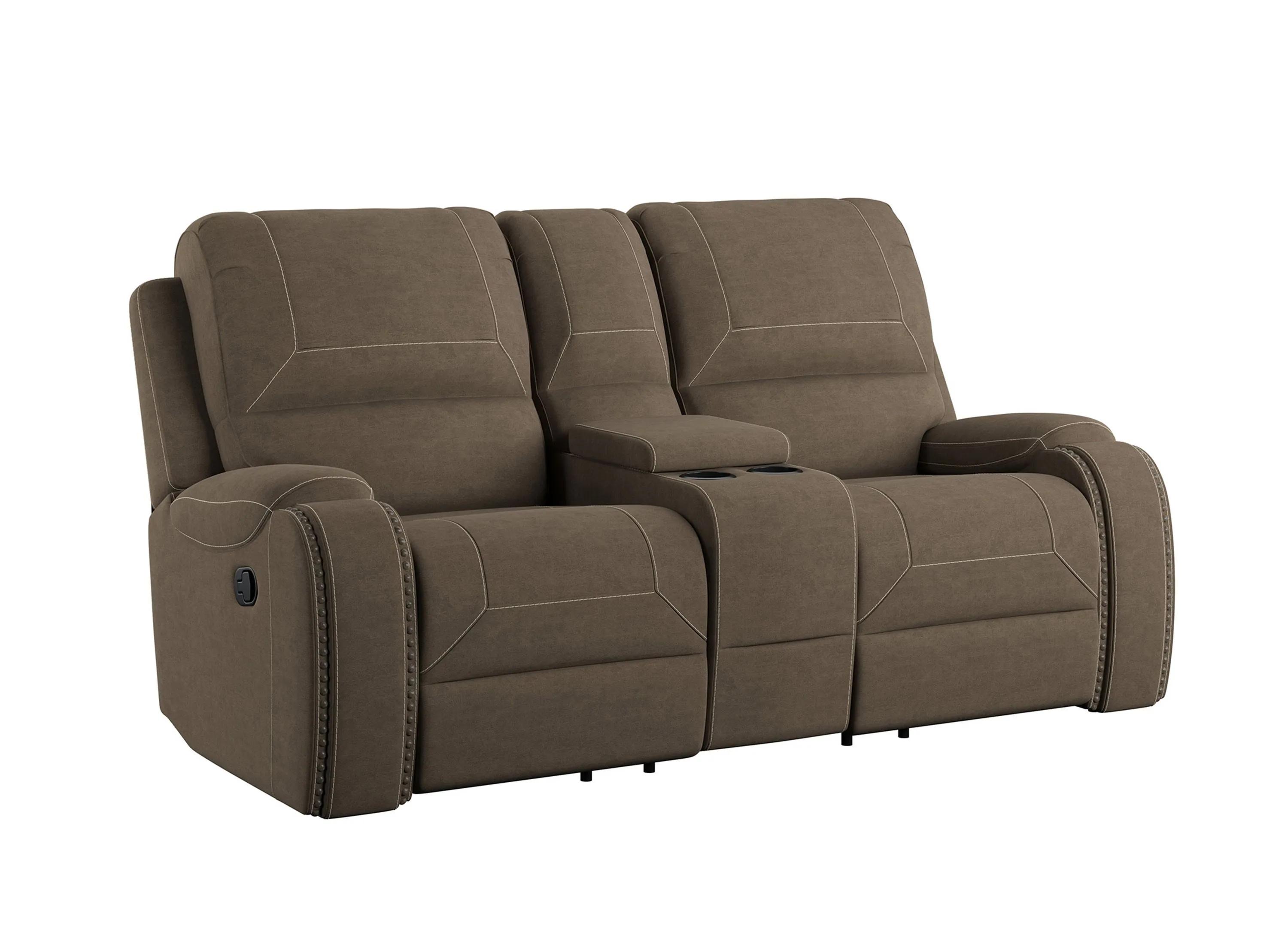 Adrian Reclining Glider Console Loveseat