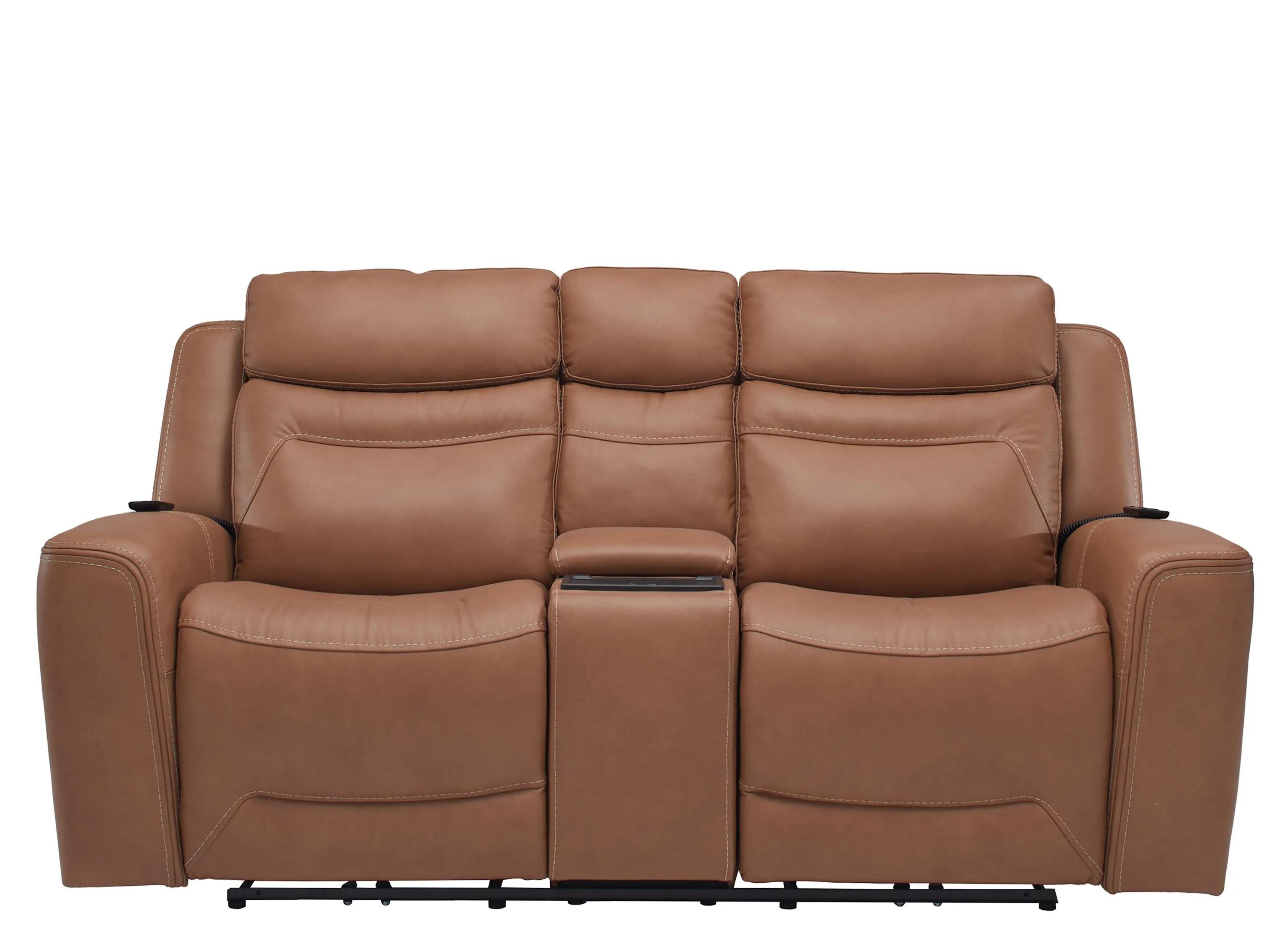 Morgenthal Power Console Loveseat w/Power Headrest, Lumbar, Heat and Massag