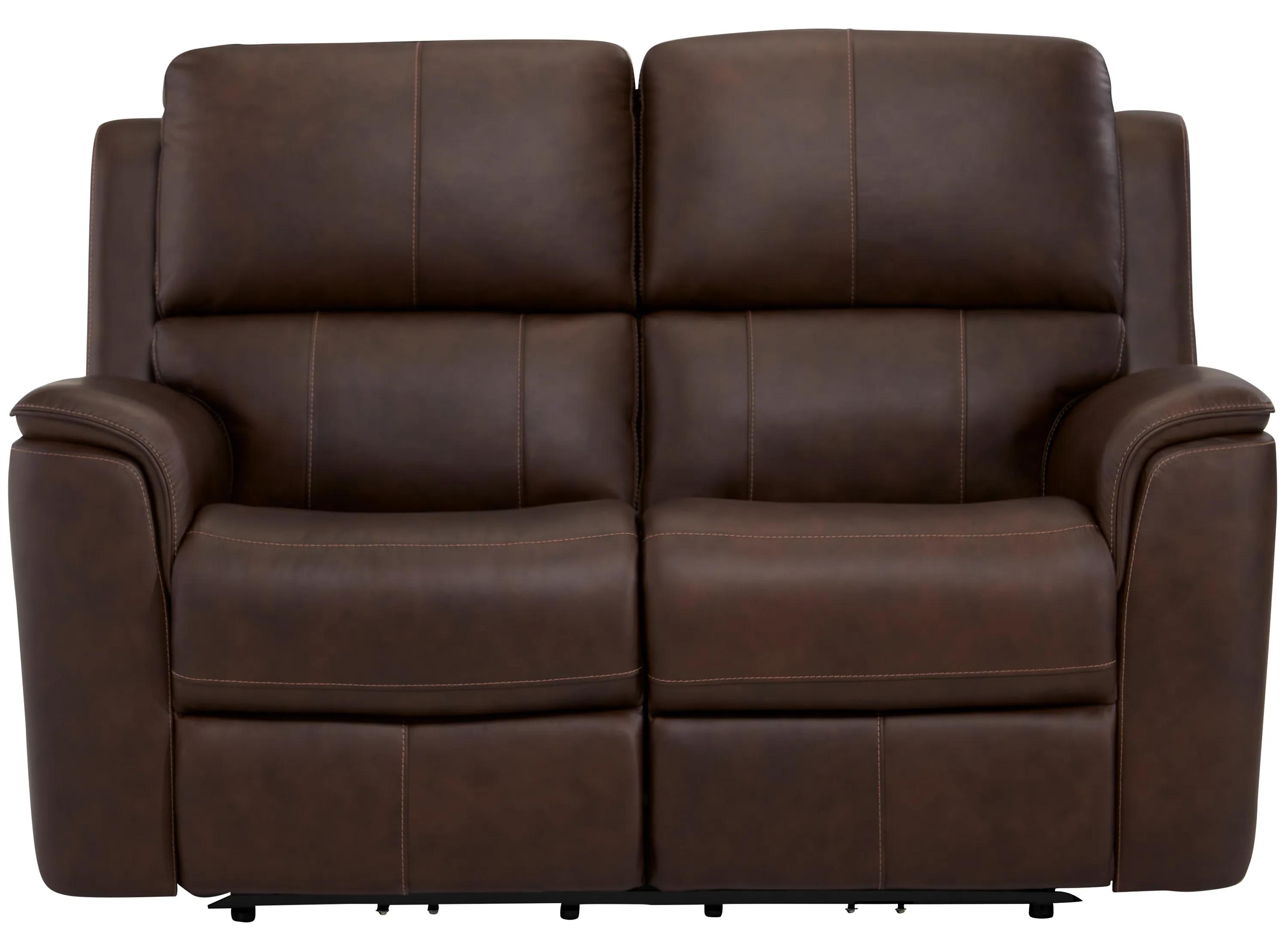 Henrick Triple Power Leather Loveseat | Raymour & Flanigan
