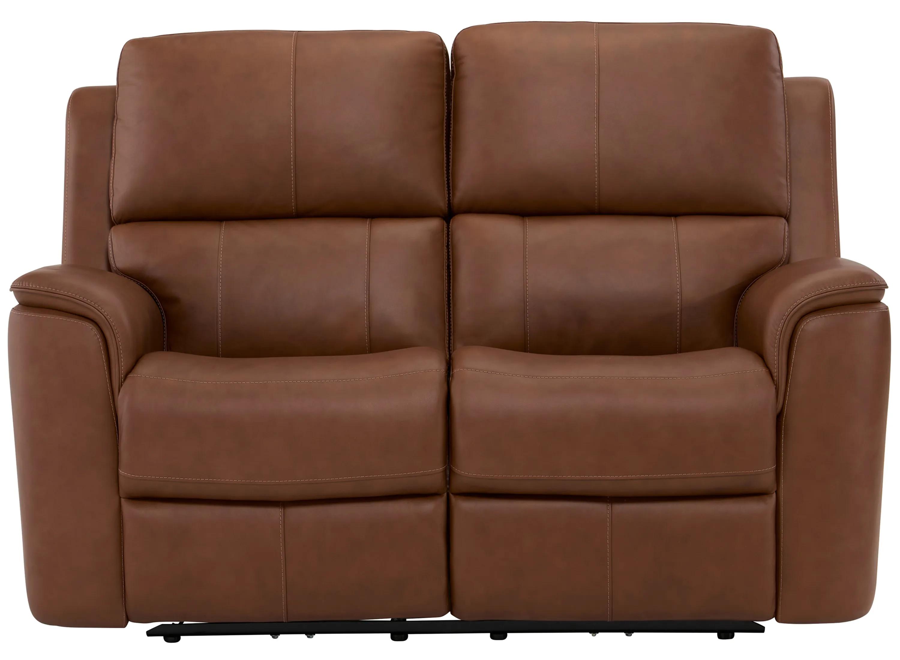 Henrick Triple Power Leather Loveseat | Raymour & Flanigan