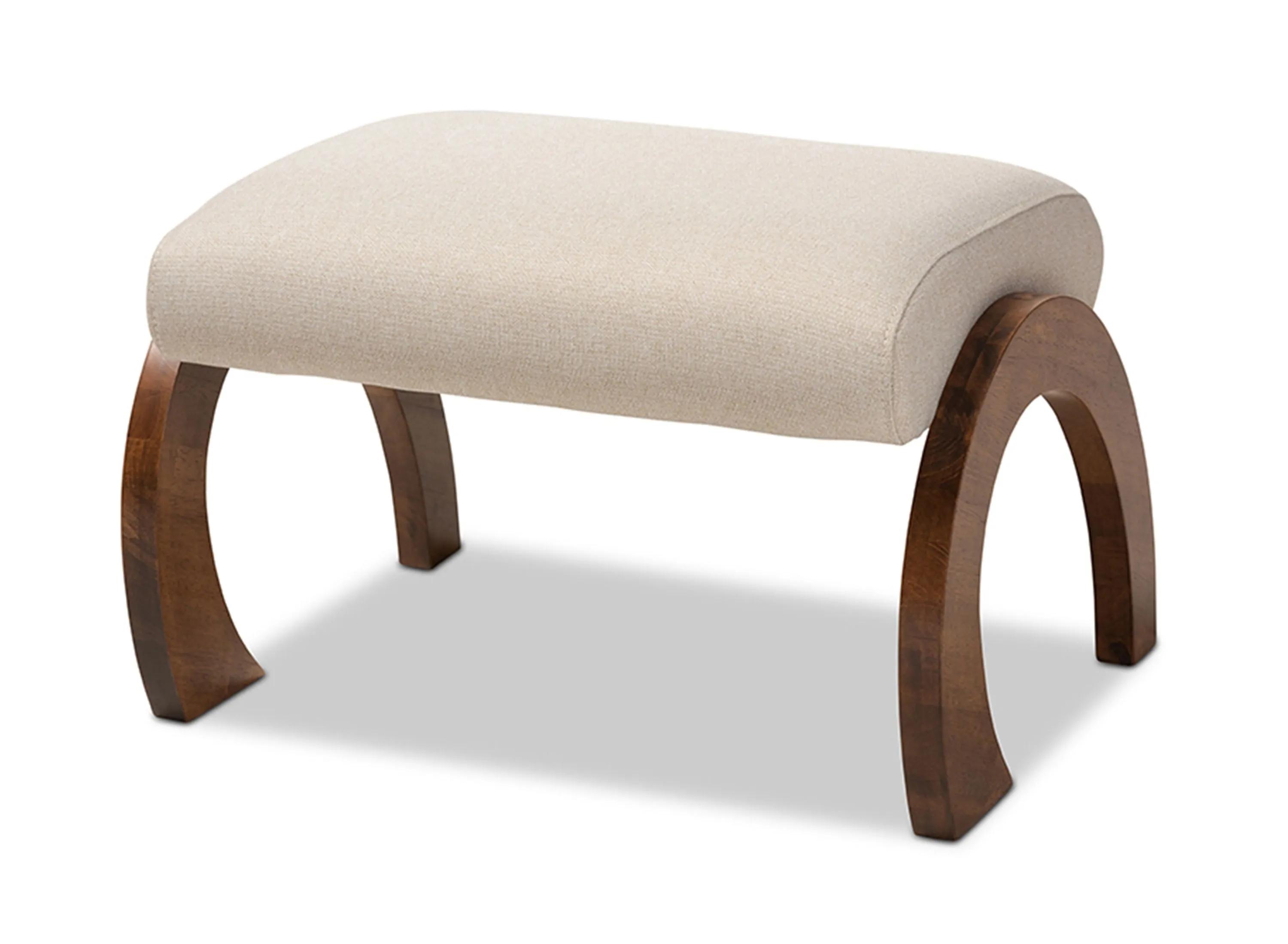 Baxton Studio Sandrine Wood Ottoman