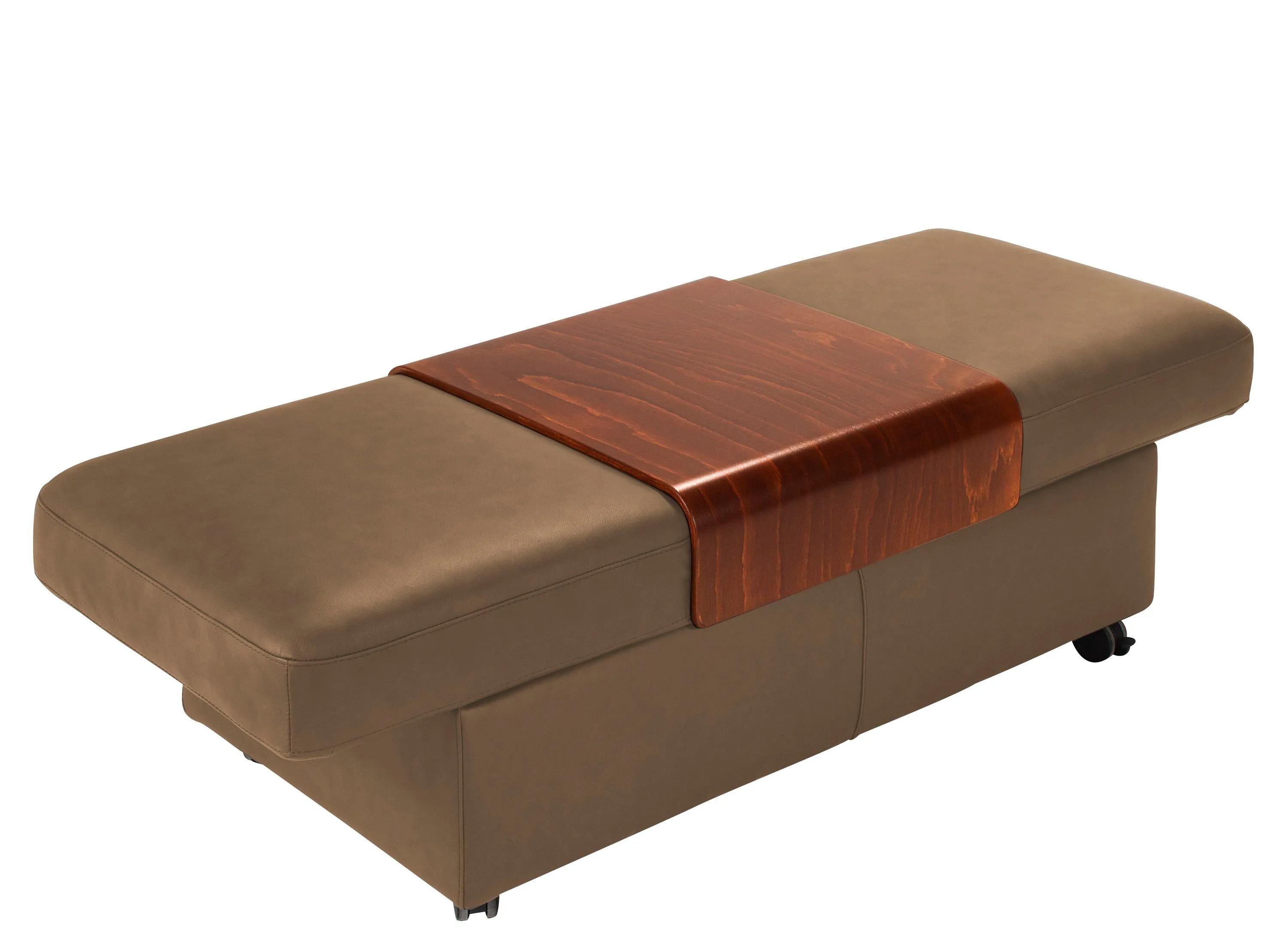 Stressless Sapphire Leather Storage Ottoman w/ Table
