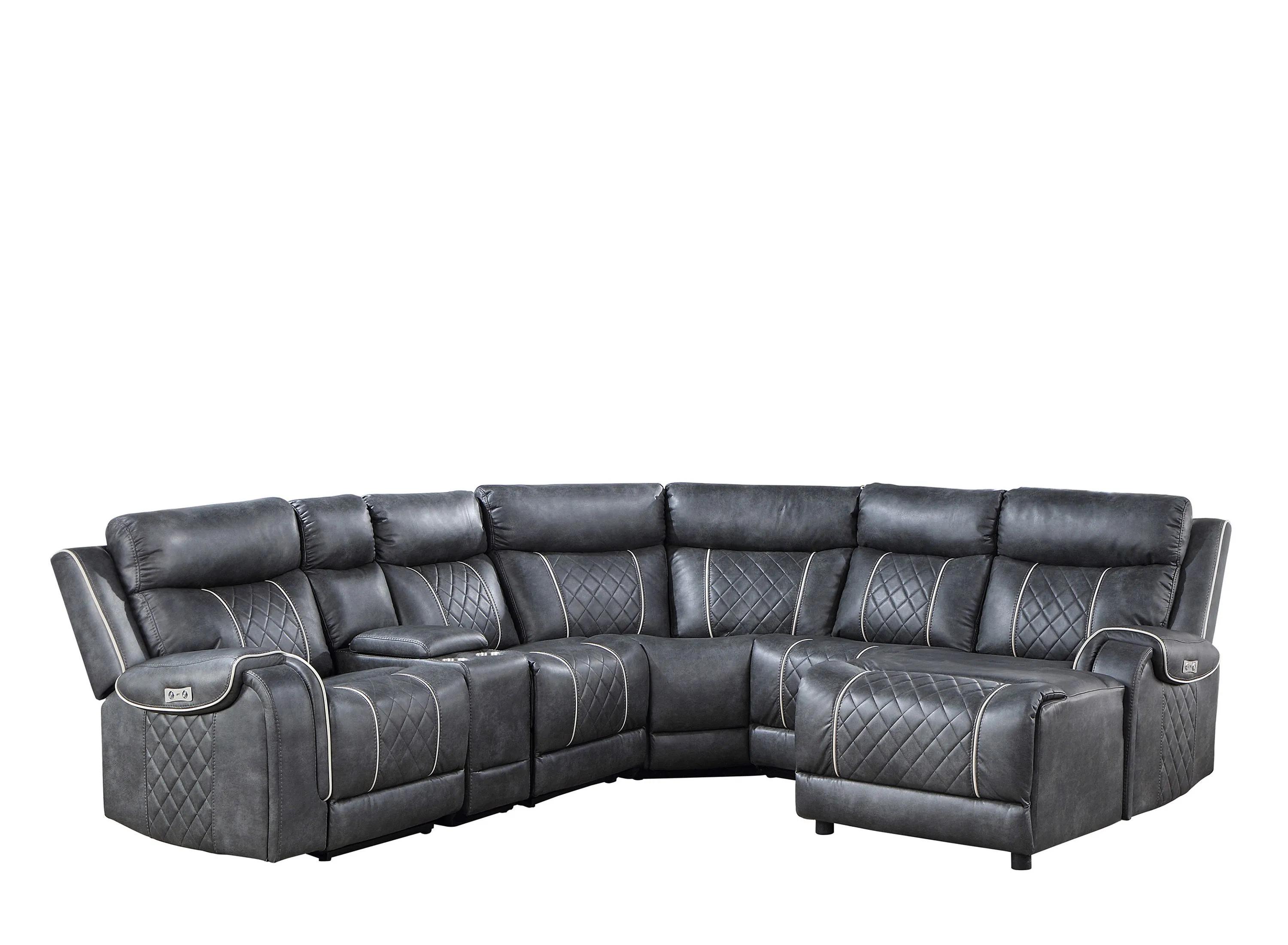 Dawson 6-Pc Power Reclining Sectional W/ Right Chaise