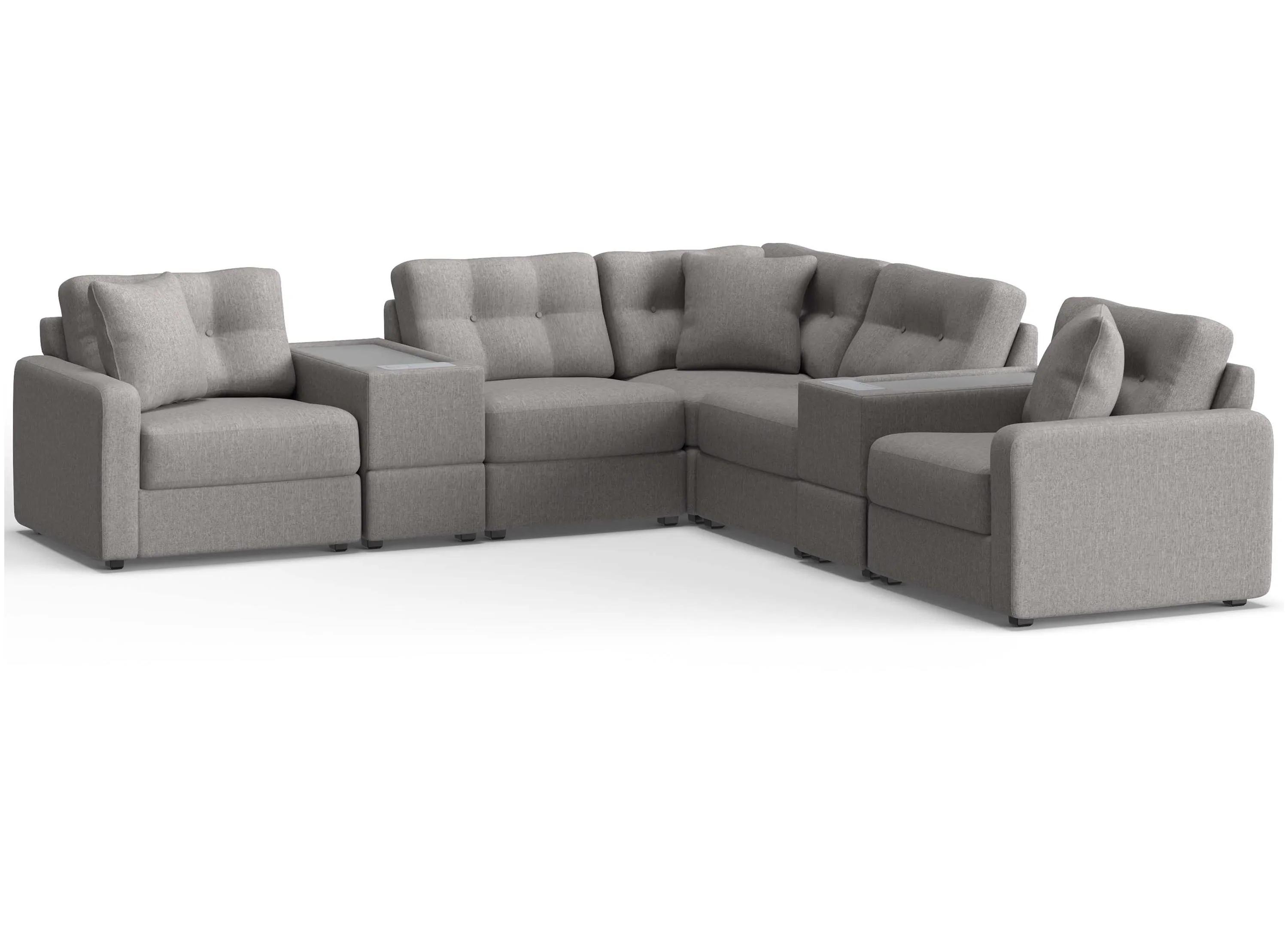 ModularOne 7-pc. Sectional w/Two Power Console SKU:222404050 sku 222404050
