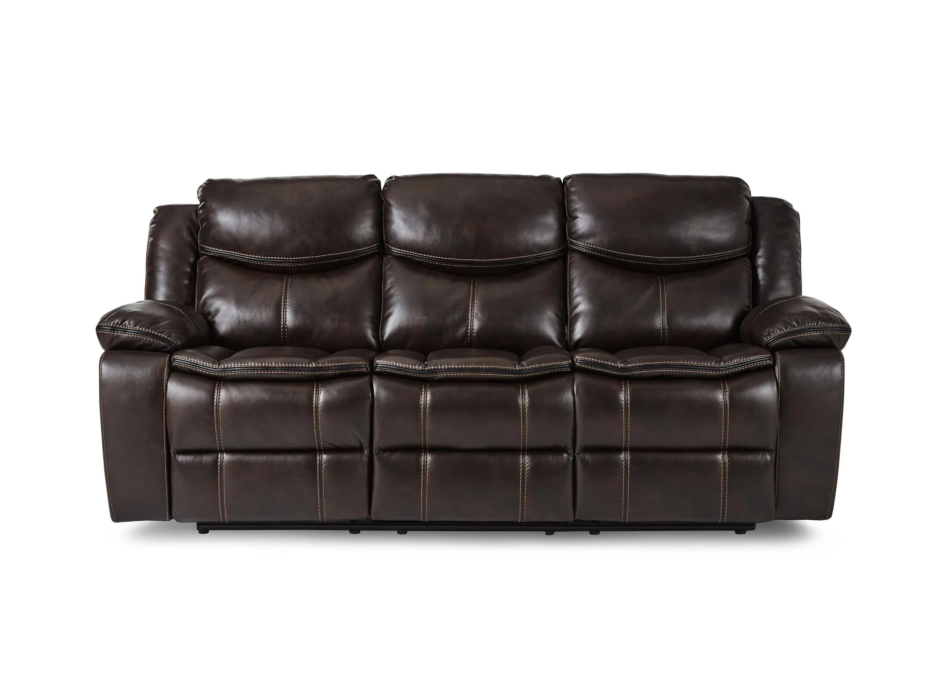 Bastrop Dark Brown 88" Reclining Sofa