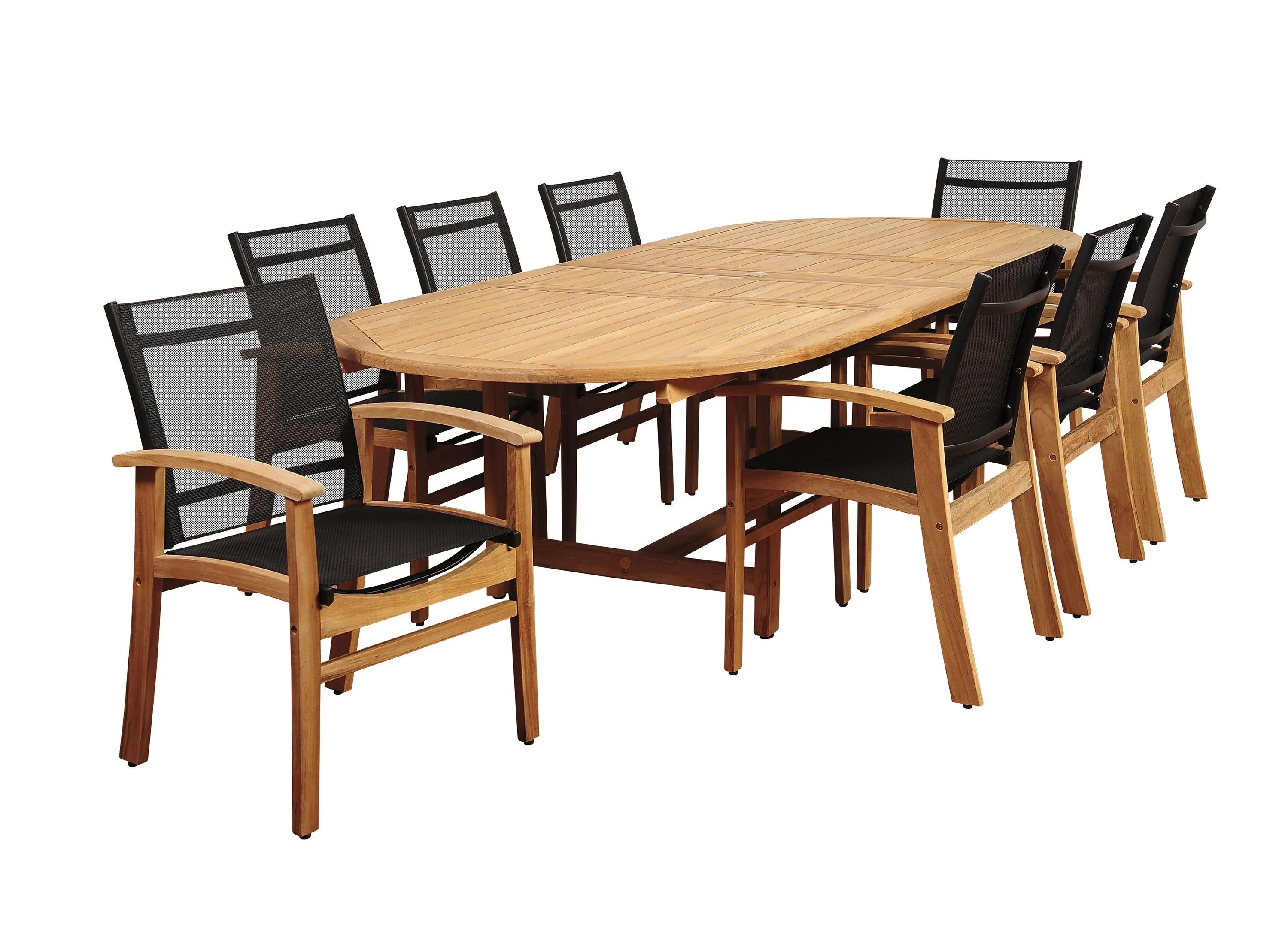 Campos 9-pc. Oval Extendable Patio Dining Table Set