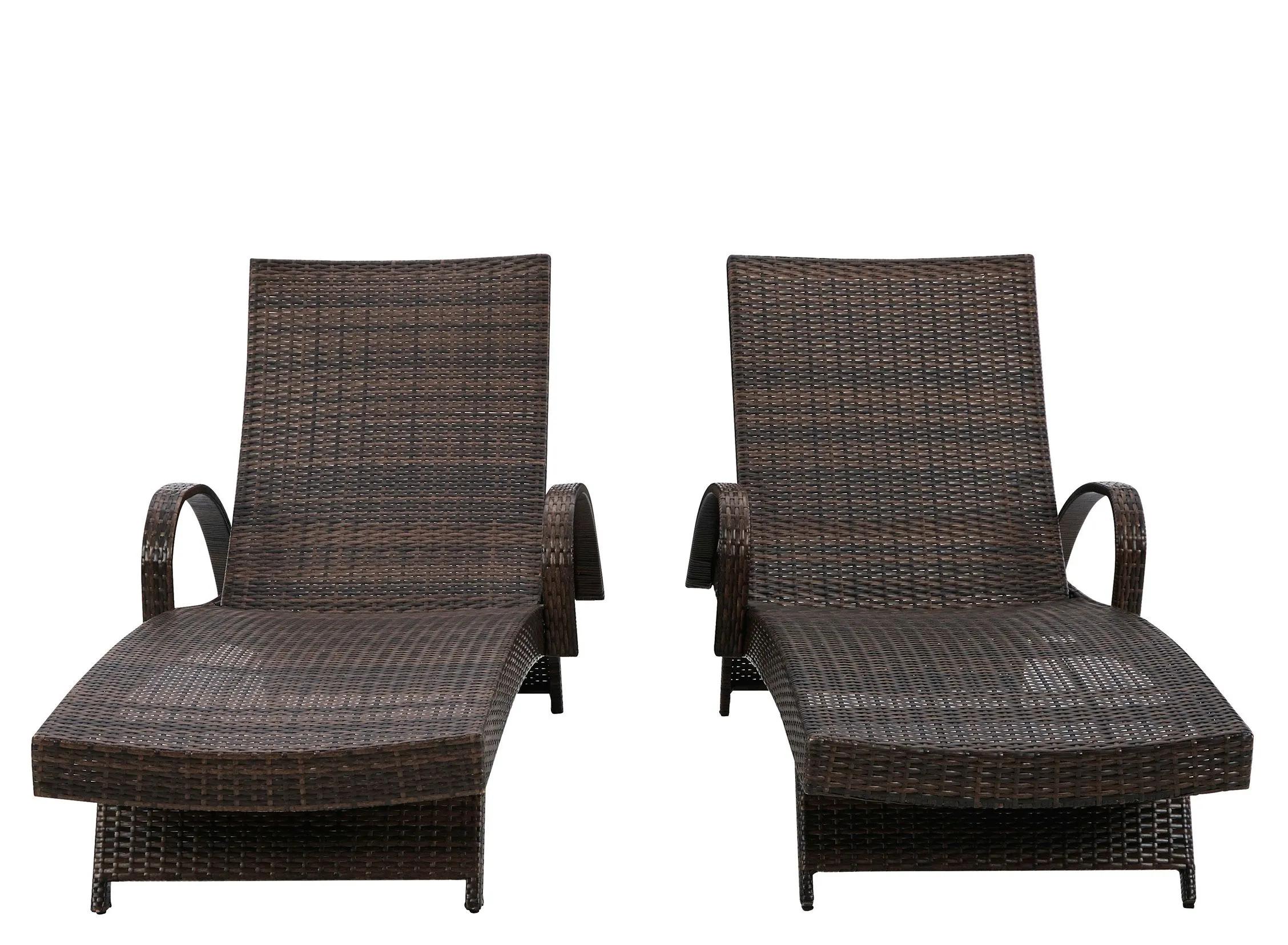 241265430 Kantana Outdoor Wicker Chaise Lounge - Set of 2 sku 241265430