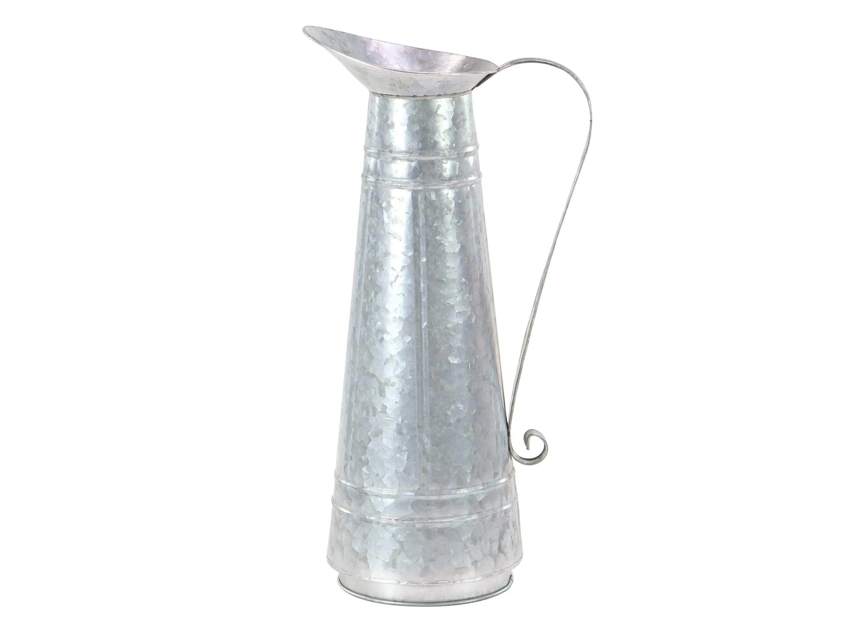 Ivy Collection Silver Metal Planter