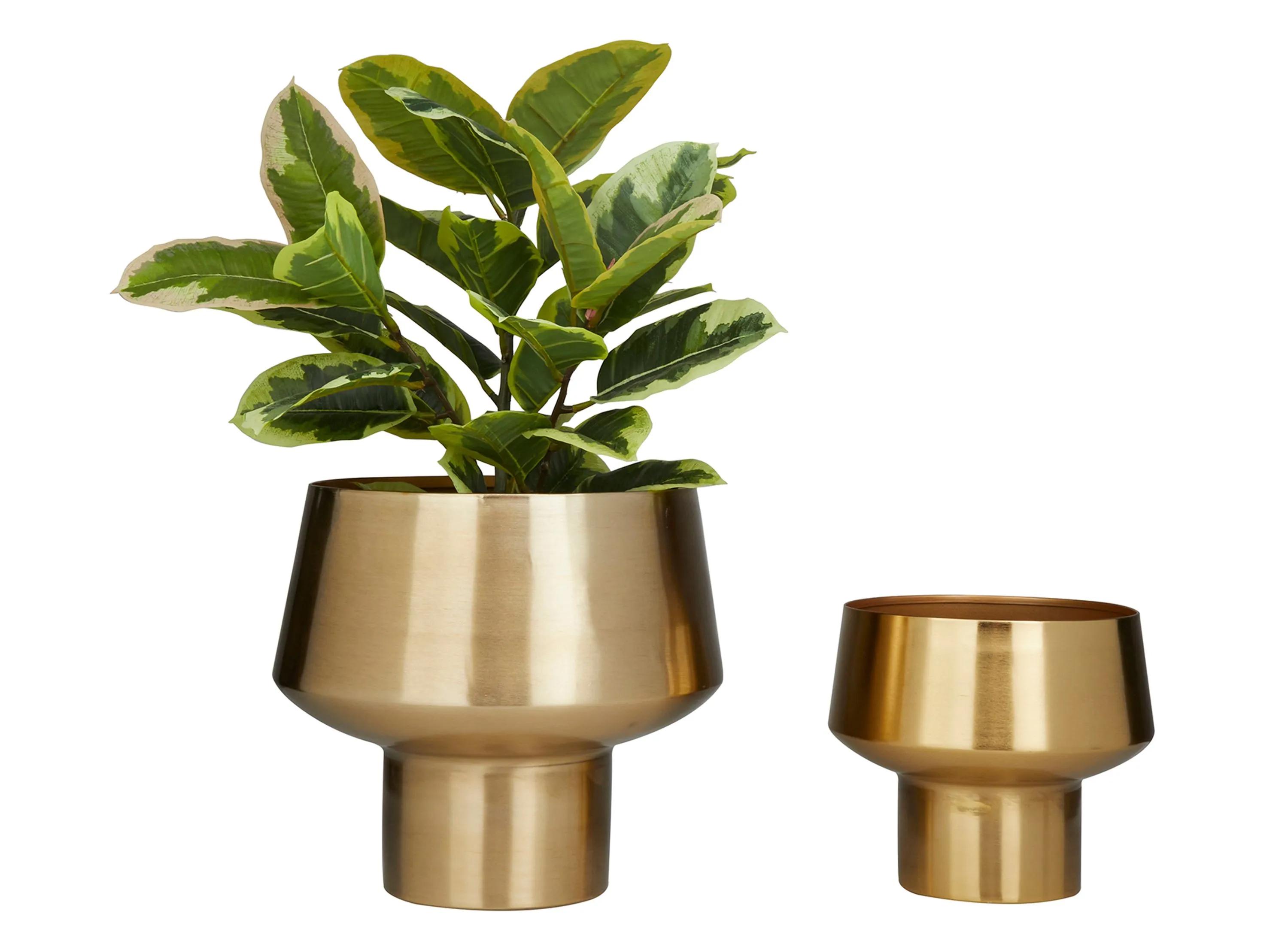 Ivy Collection Gold Metal Planter Set of 2