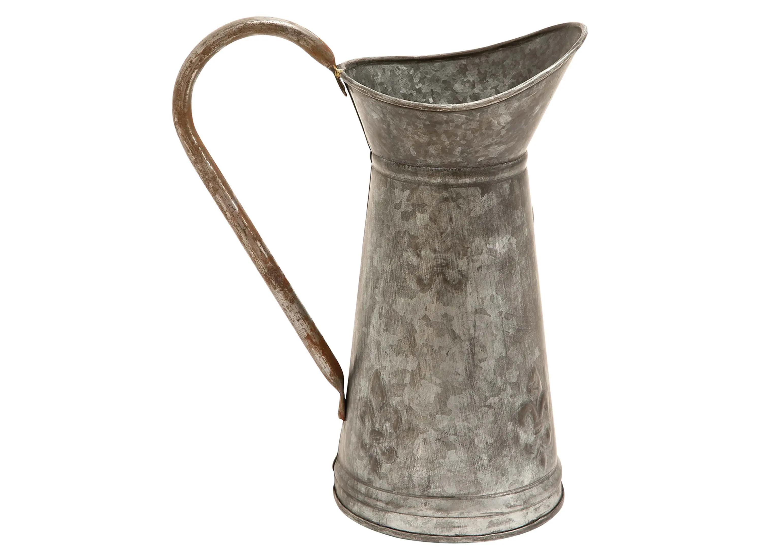Ivy Collection Brown Metal Decorative Planter