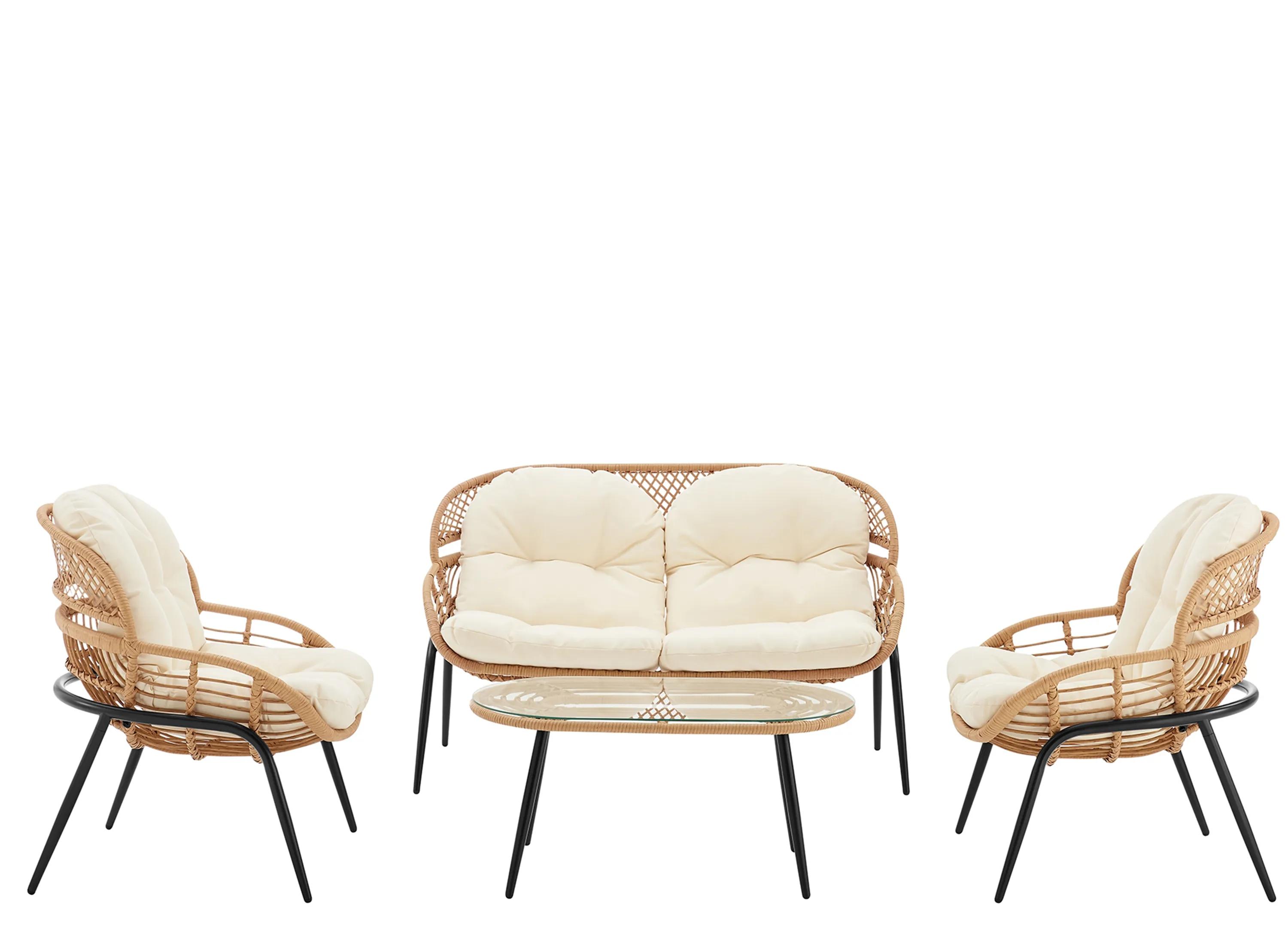 Pine 4 Pc Patio Conversation Set