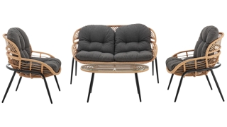 Pine 4 Pc Patio Conversation Set