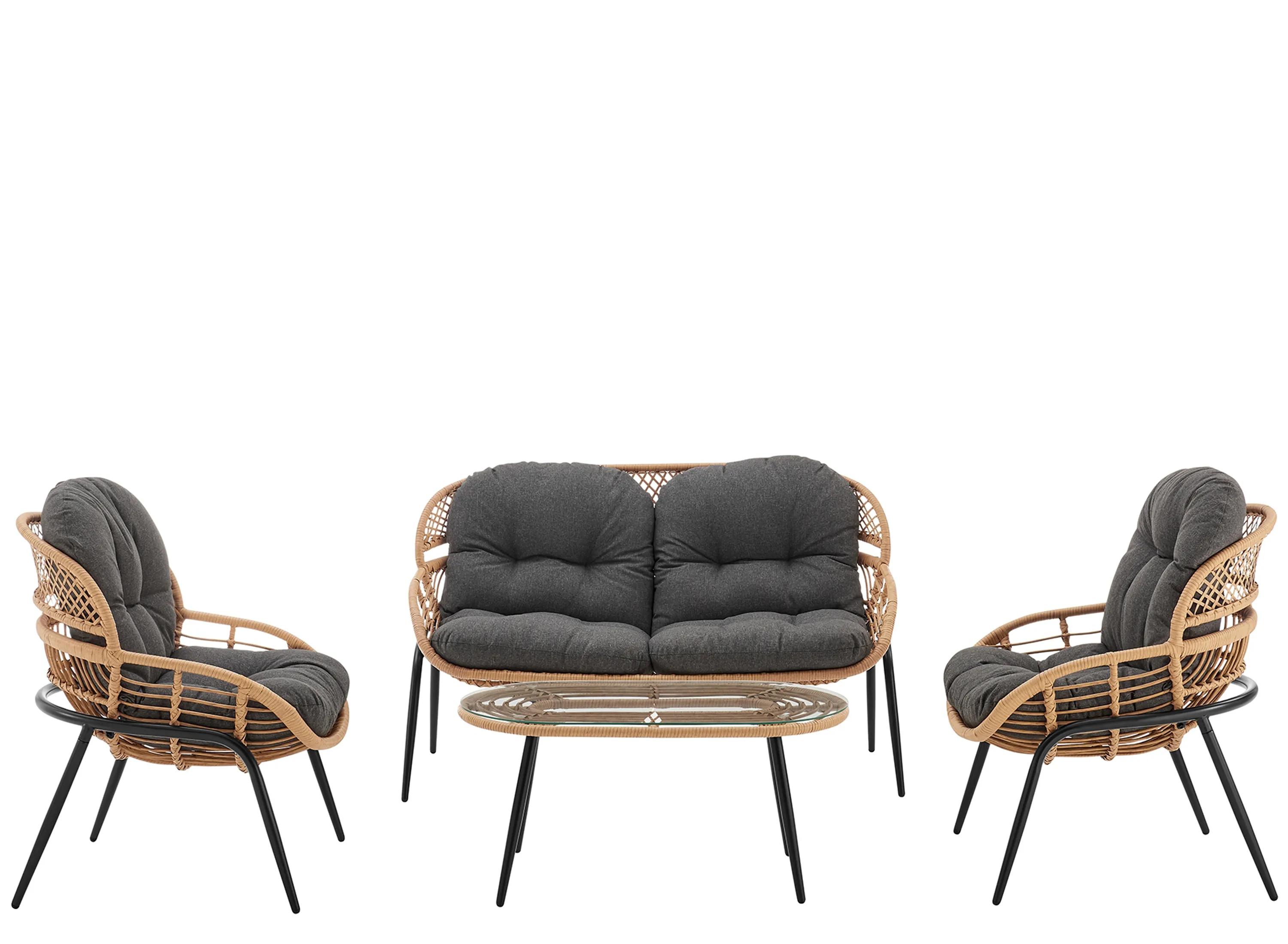 Pine 4 Pc Patio Conversation Set