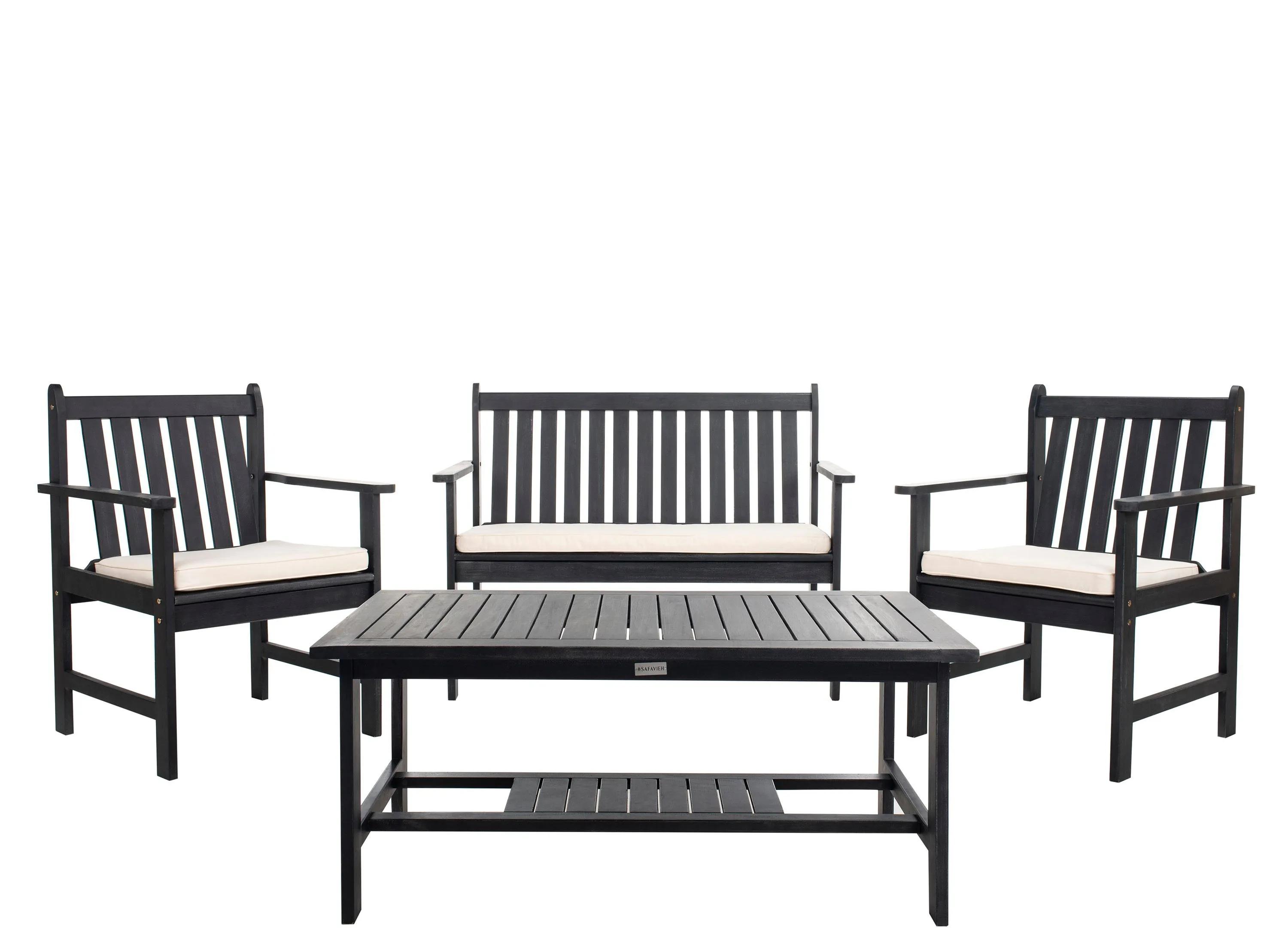 Safavieh Burbank 4-Piece Outdoor Set - Black
