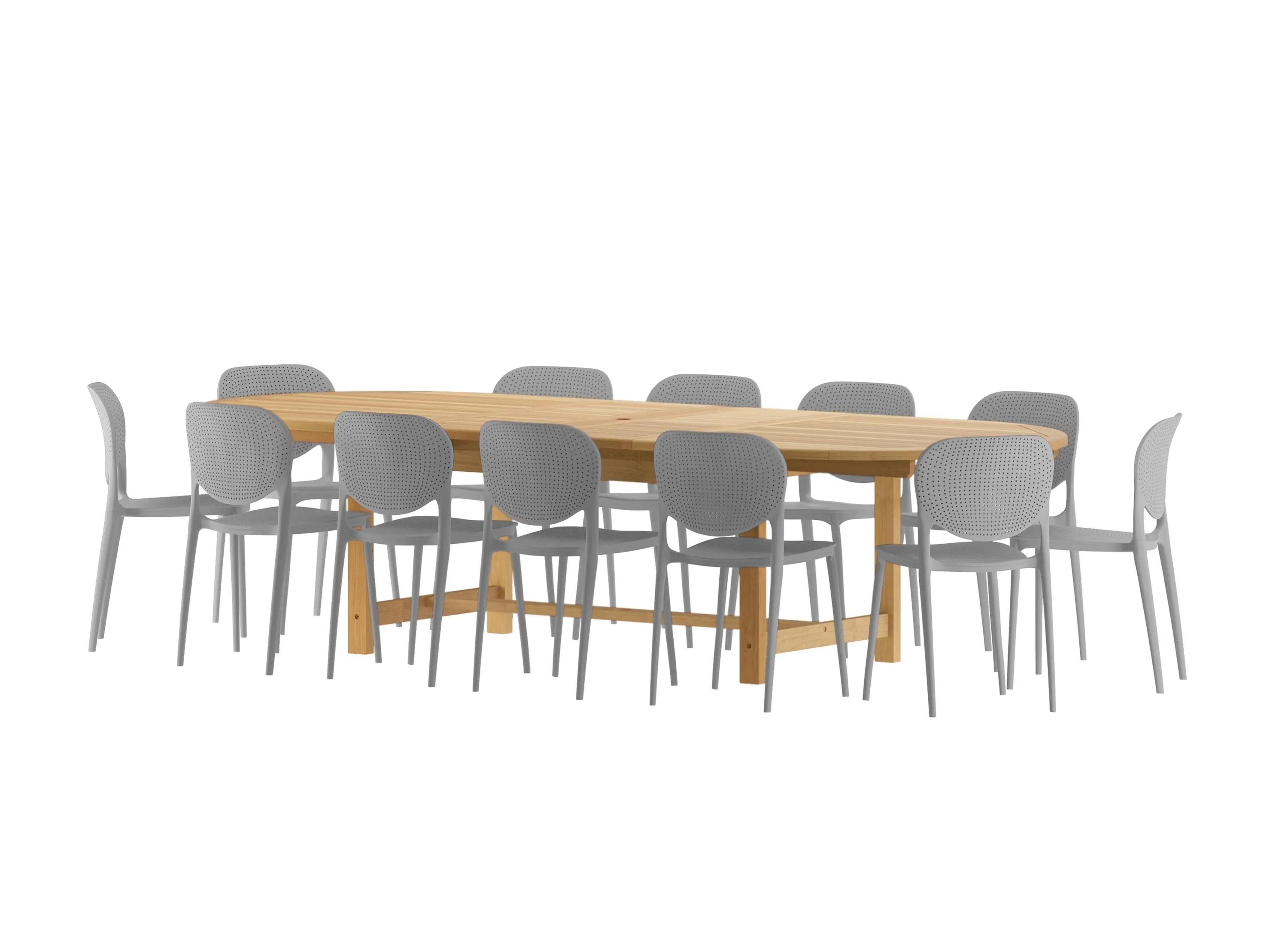 Amazonia Outdoor 13- pc. Teak Wood Dining Set