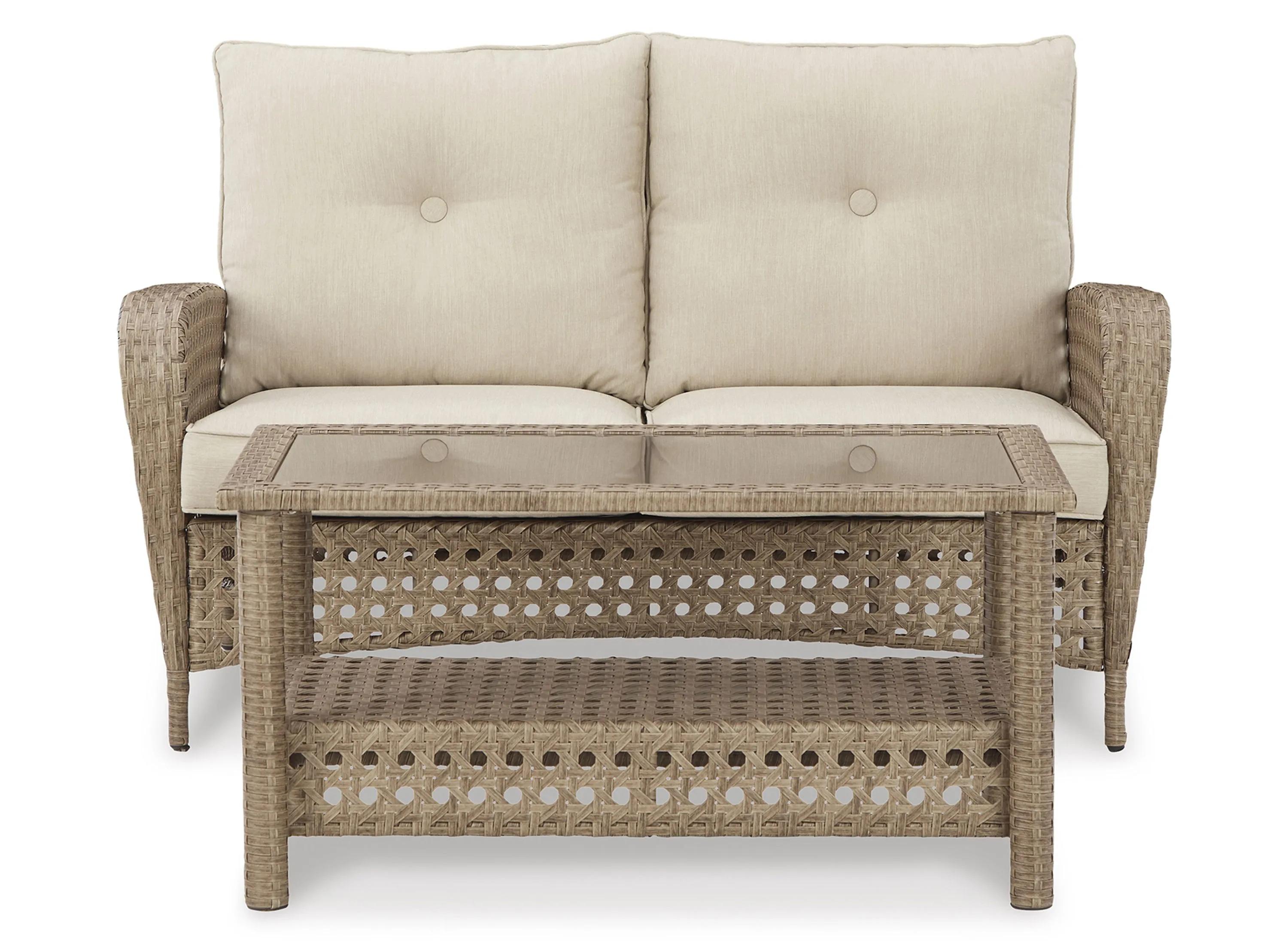 Braylee Outdoor Loveseat with Table