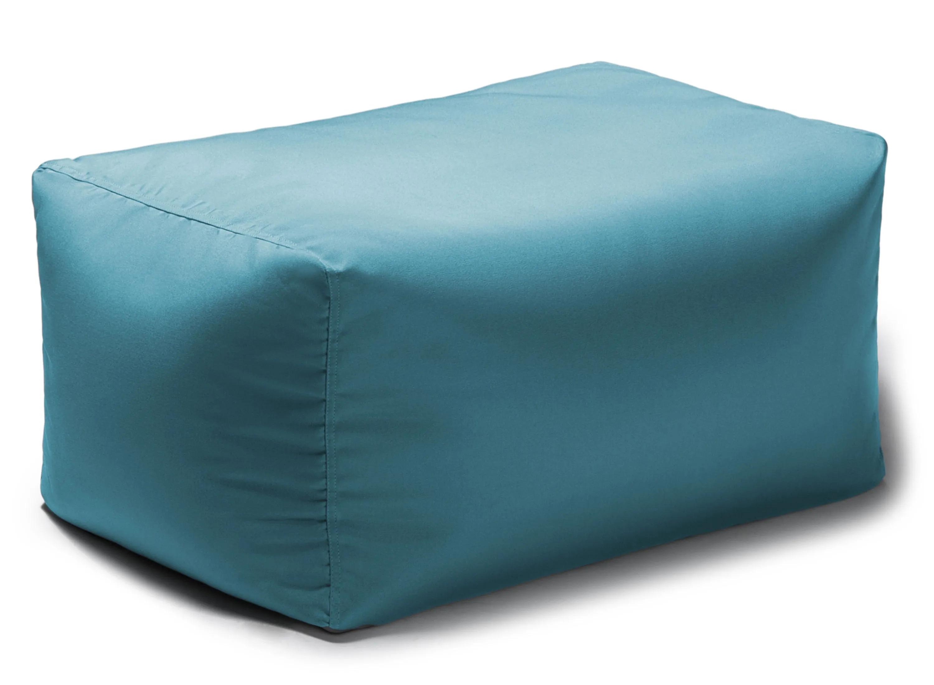 Jaxx - Leon Outdoor Bean Bag Ottoman, Cancun Blue - Light Blue