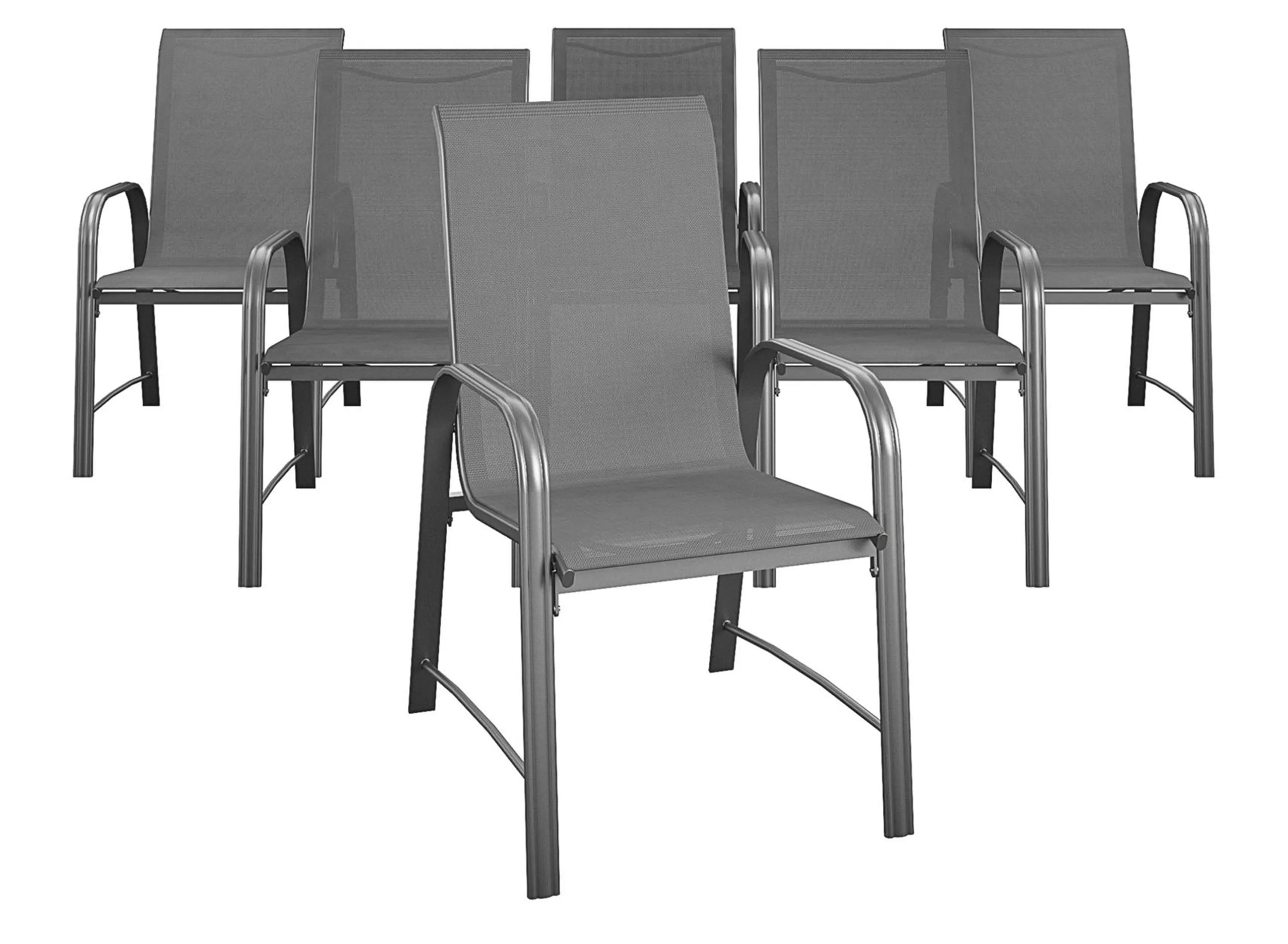 COSCO Outdoor Living Paloma Steel Patio Dining Chairs - Set of 6