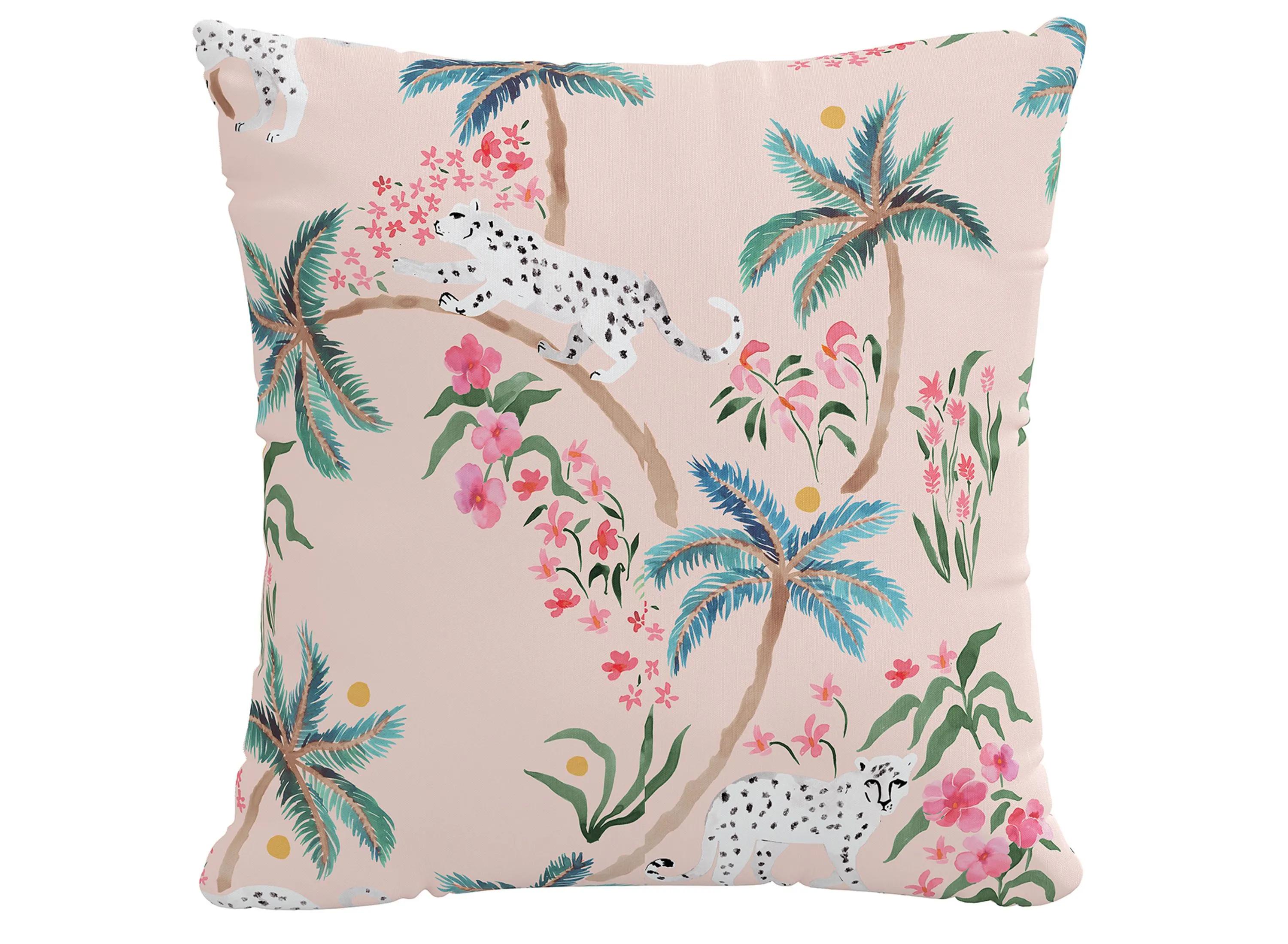 20 Outdoor Palm Leopard Pillow