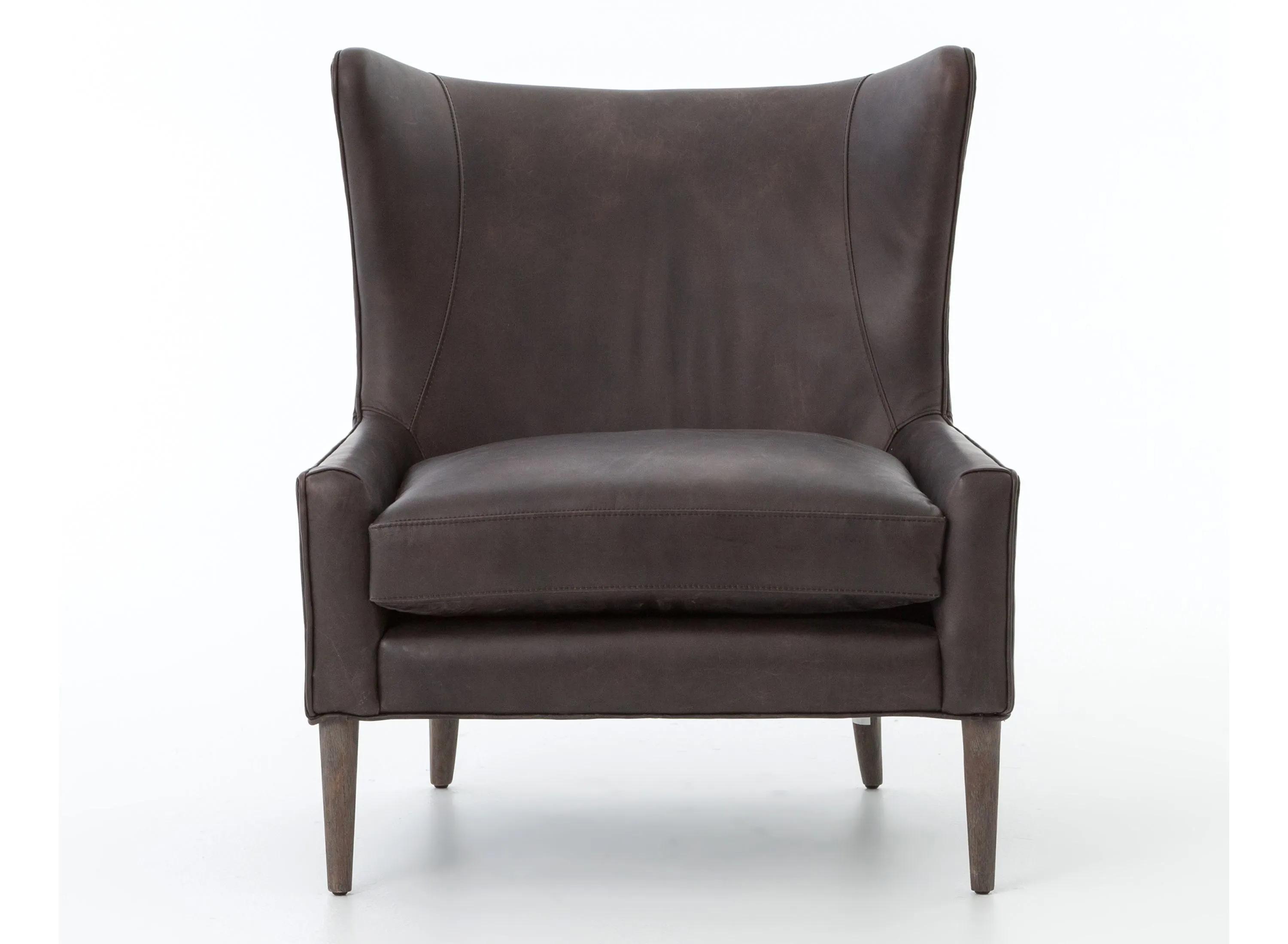 Kensington Marlow Black Leather Accent Chair