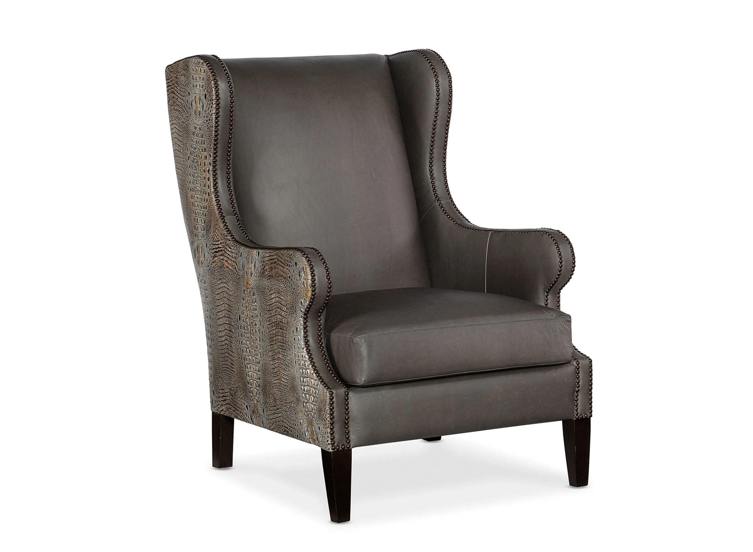 Club Chair with Faux Croc