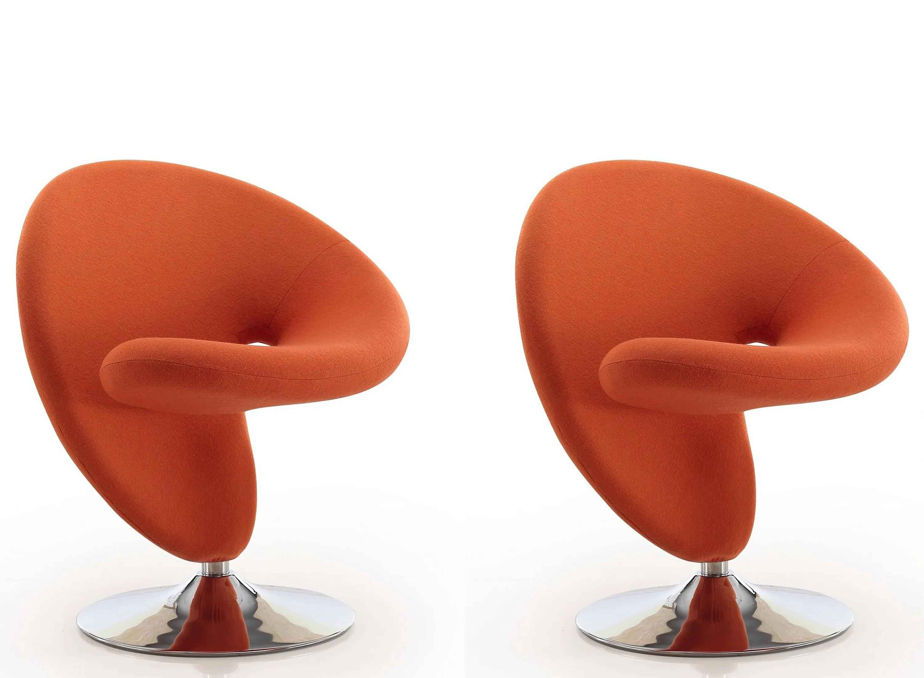 258213370 Curl Swivel Accent Chair (Set of 2) sku 258213370