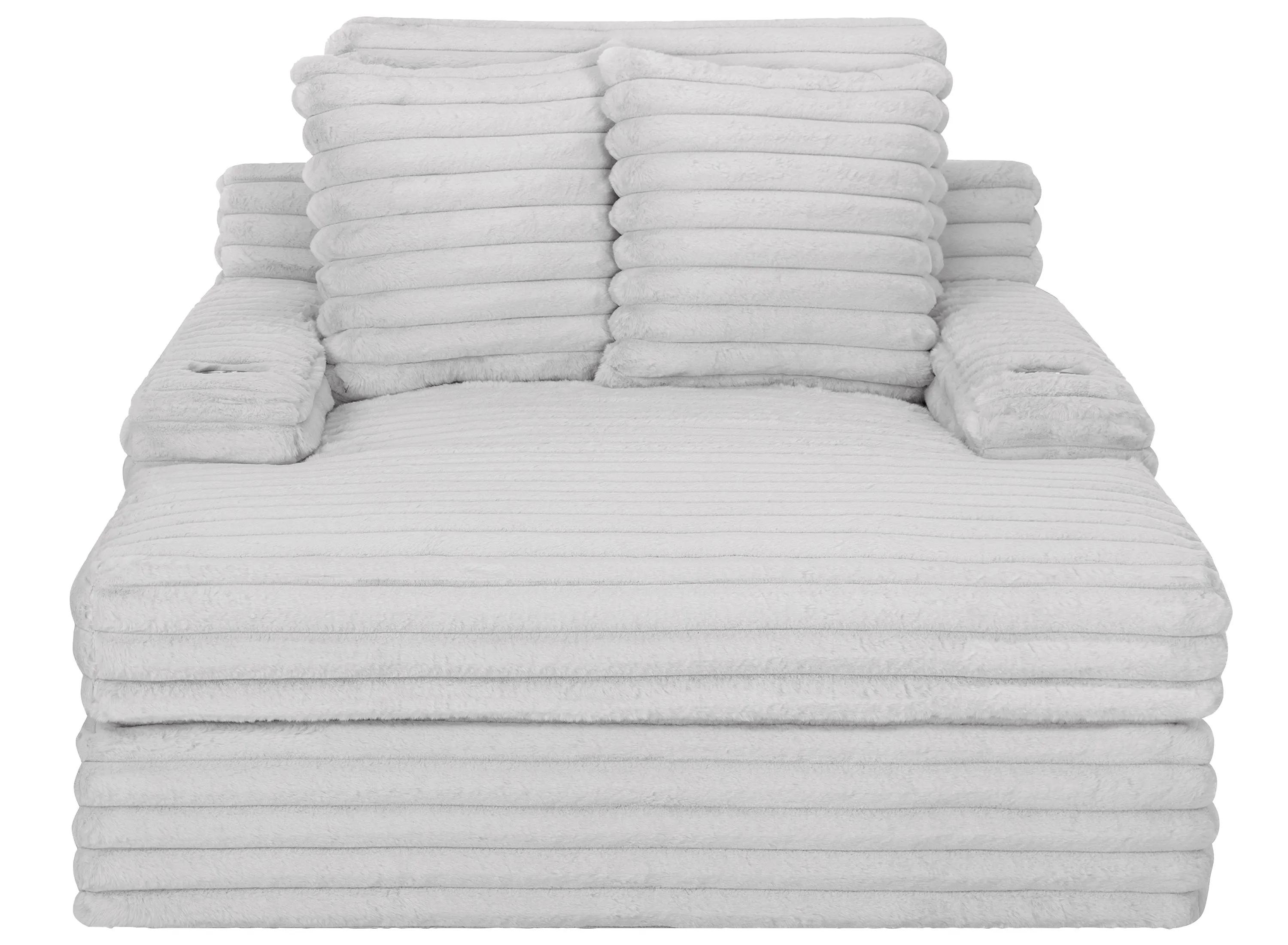 Woolly Small Chaise w/ Dual Cup Holders and USB