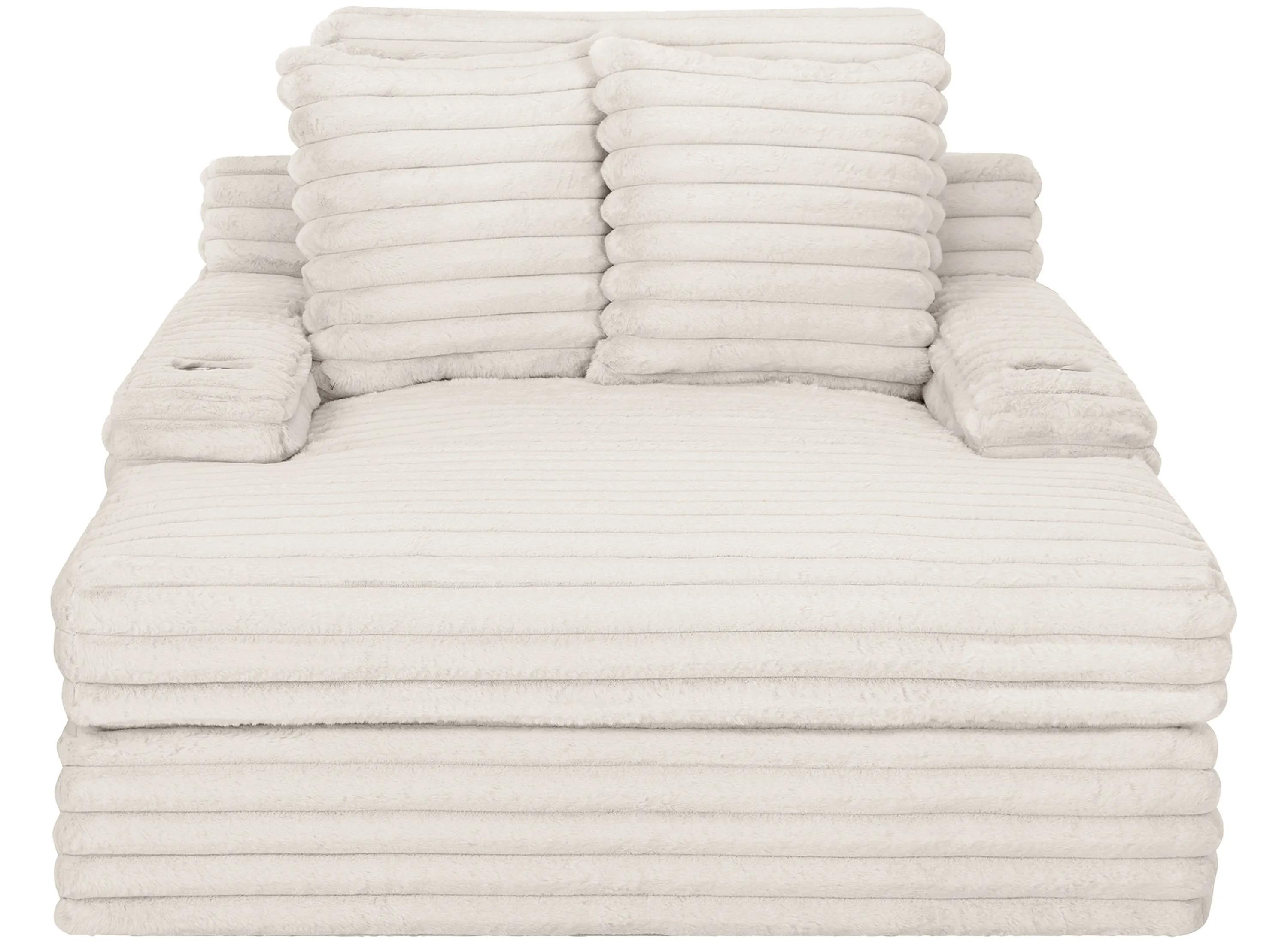 Woolly Small Chaise w/ Dual Cup Holders and USB