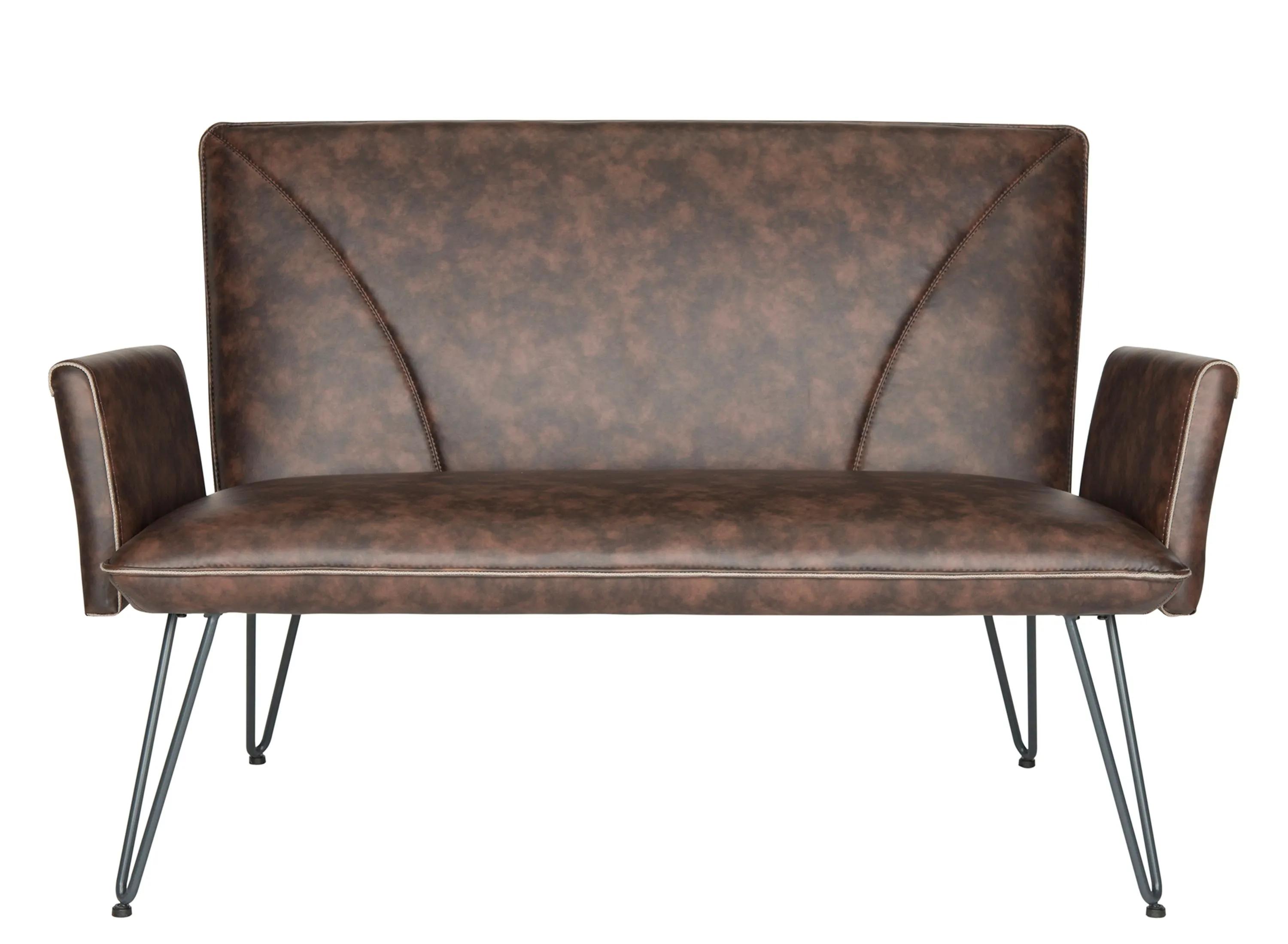 Valerie Mid Century Modern Leather Settee